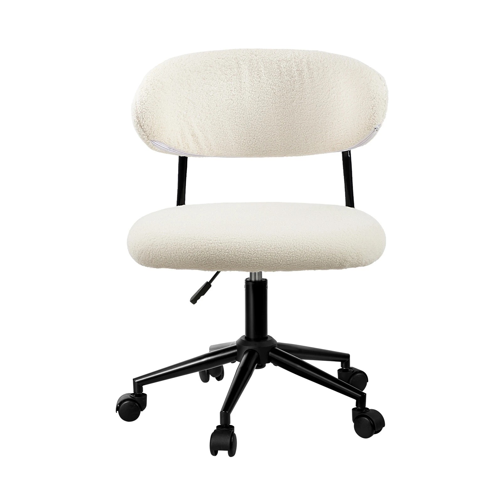 6 Oikiture Armless Office Chair Mid Back Wide Seat Swivel Home Desk Chair - White, 6 of 6