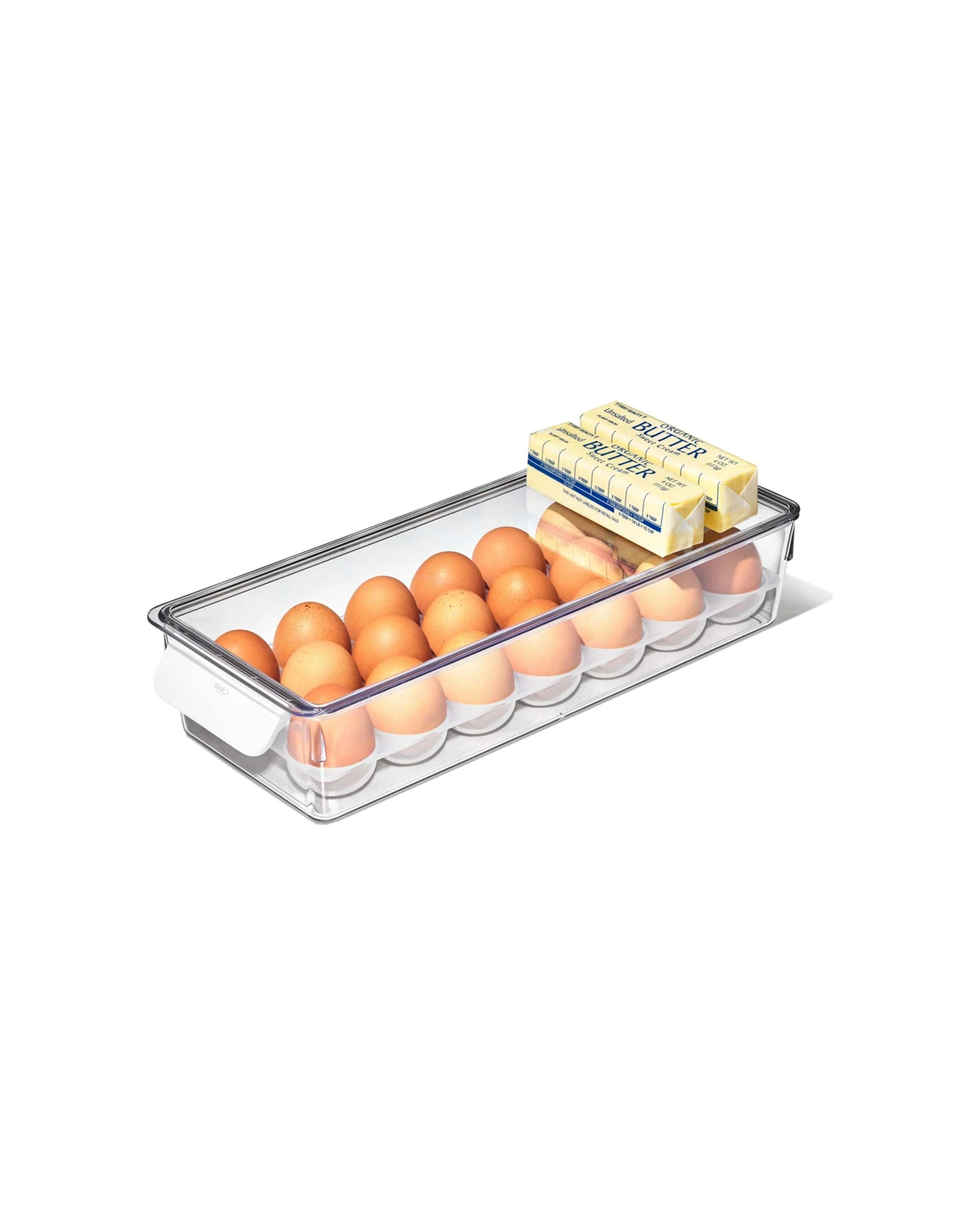 3 Oxo Good Grips 20 Egg Bin With Stacking Lid Removable Tray And Rounded Handles - Clear, 3 of 9