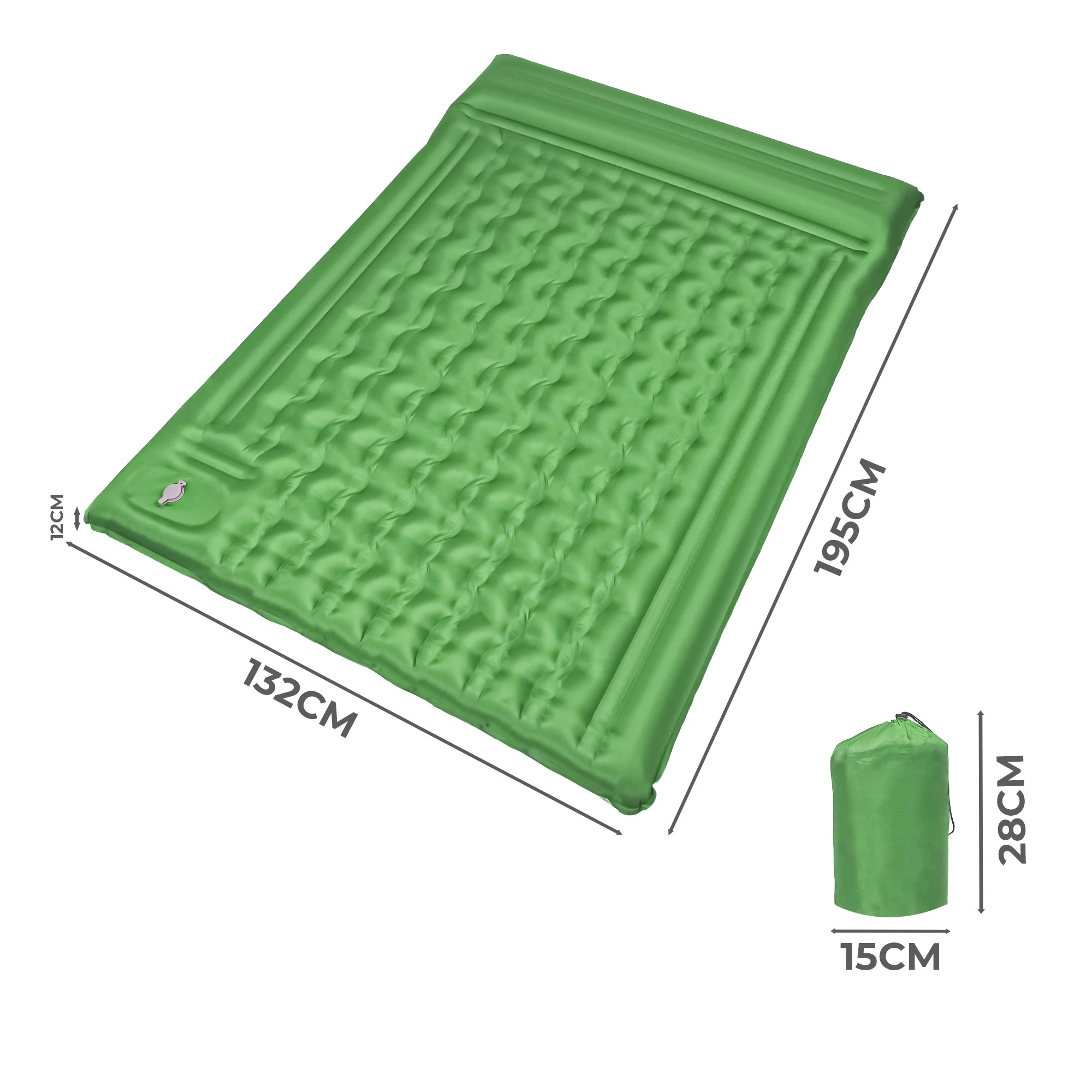 3 Mountview Self Inflating Mattress Sleeping Pad Camping Air Bed Mat Pillow Bag - Green, 3 of 8