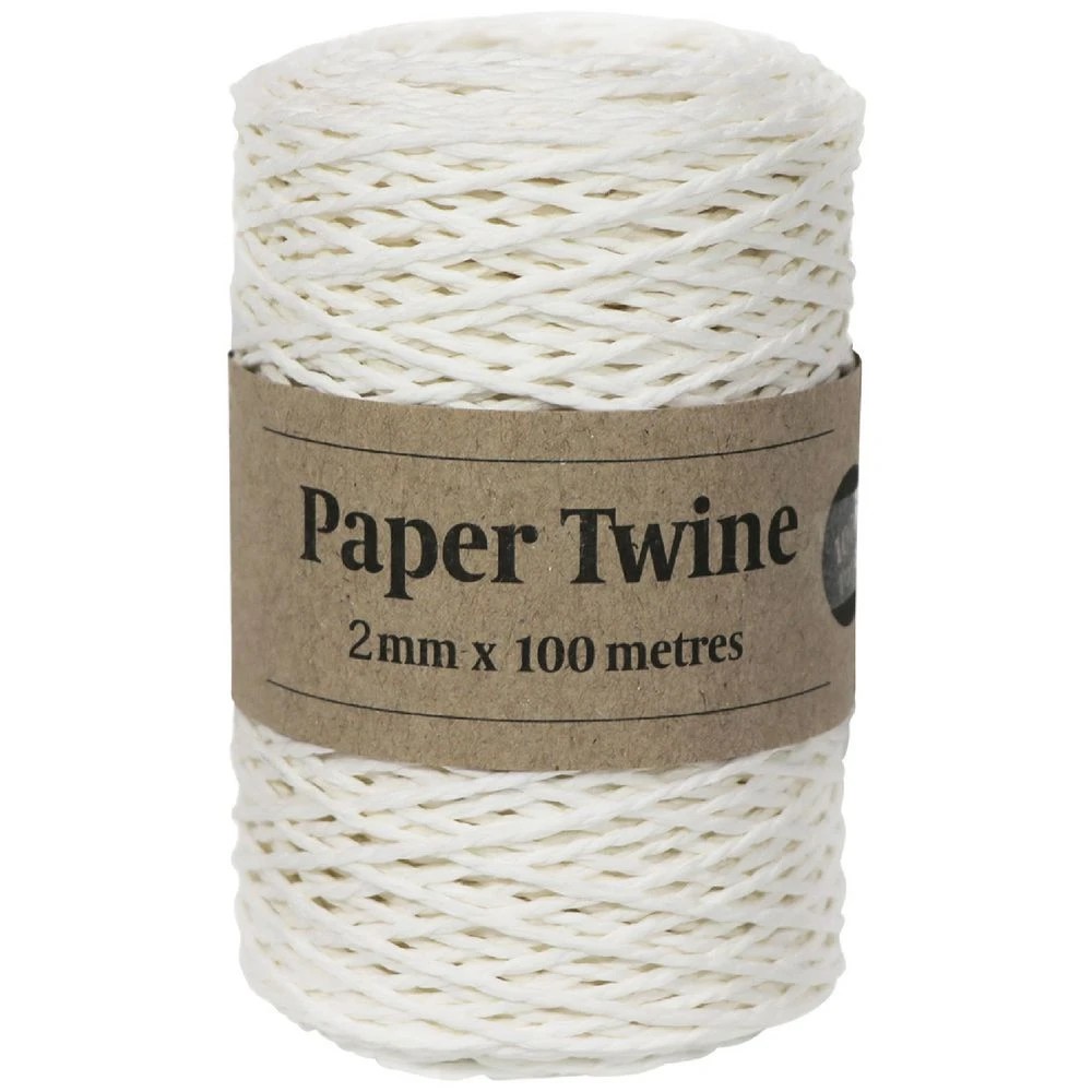 1 Gift Packaging Paper Twine 2mm x 100 m White, 1 of 1