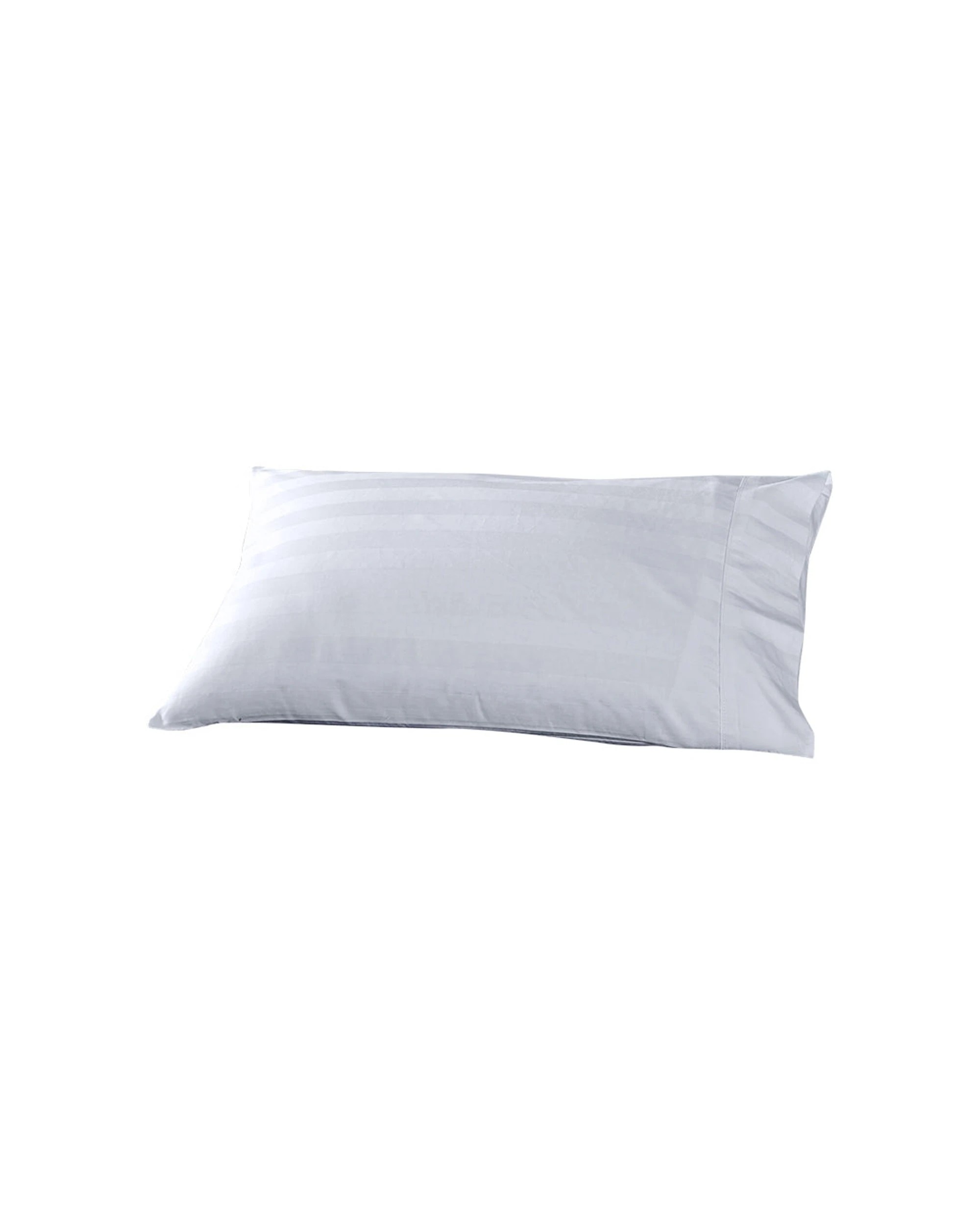 2 Cotton More 2pc 100% Cotton Pillowcases Sateen Striped 48x73cm - White, 2 of 3