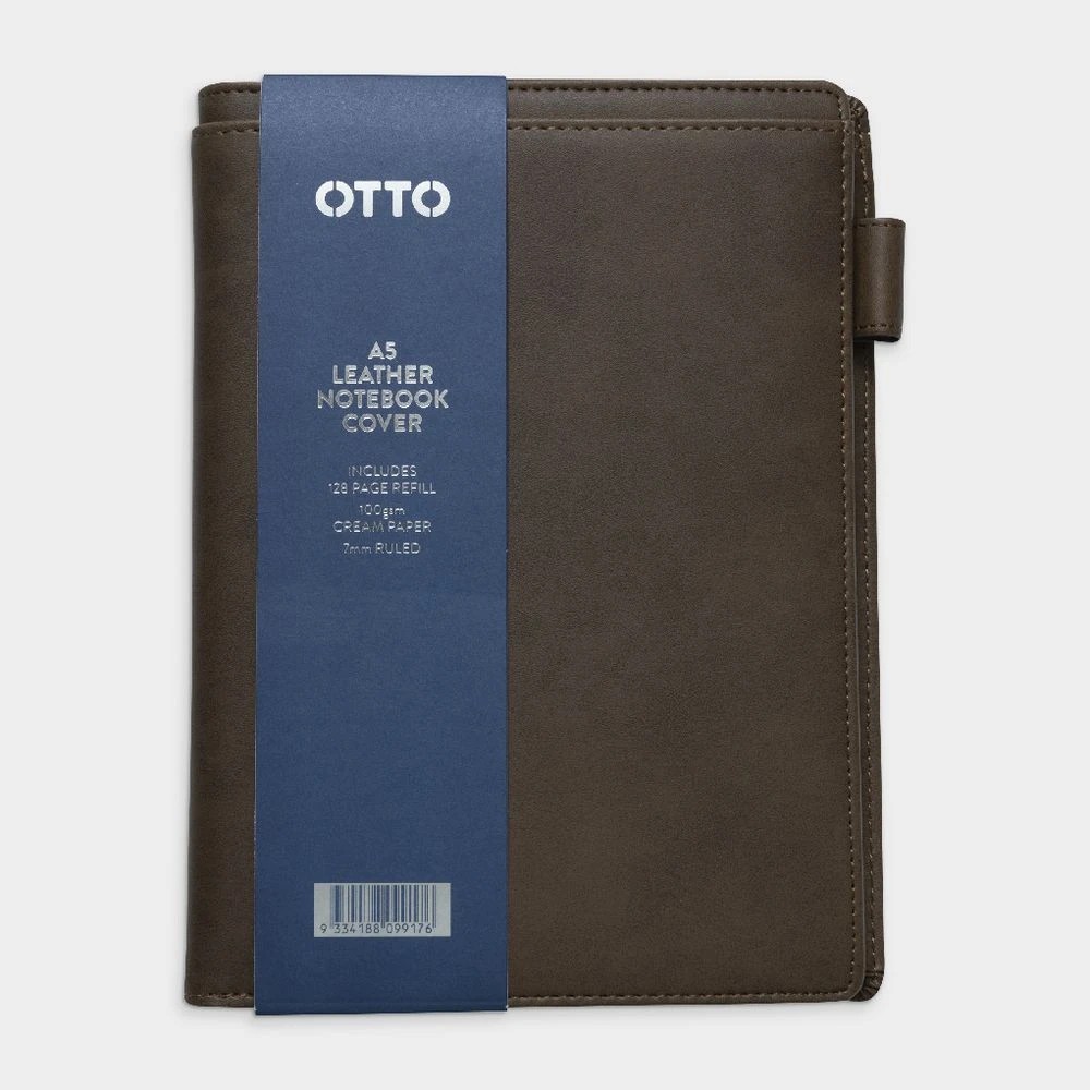 7 Otto A5 Leather Book Cover with Refill 128 Pages Brown, 7 of 7