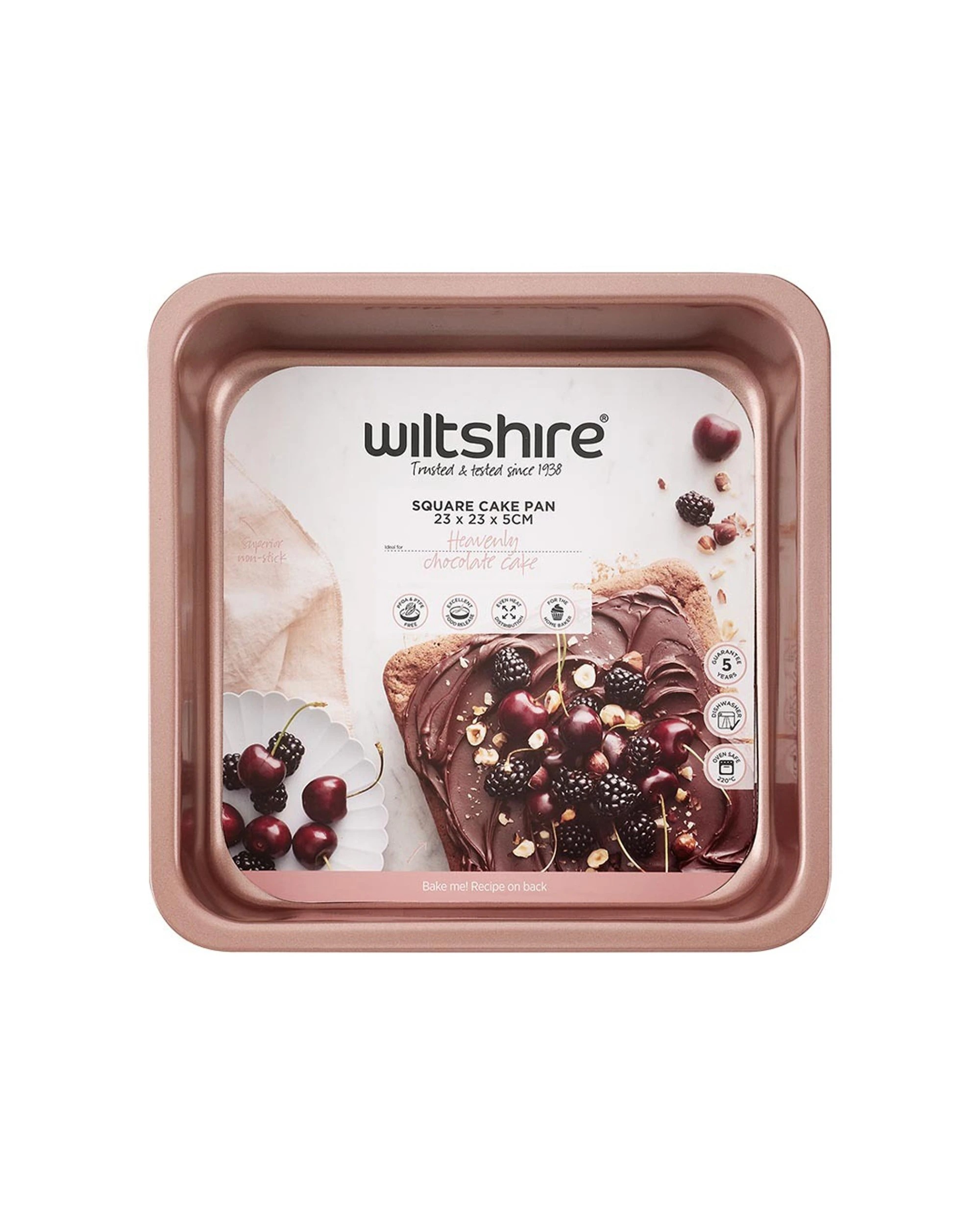 2 Wiltshire 2PK Non-Stick Square Cake Pan 23cm Rose - Gold, 2 of 2