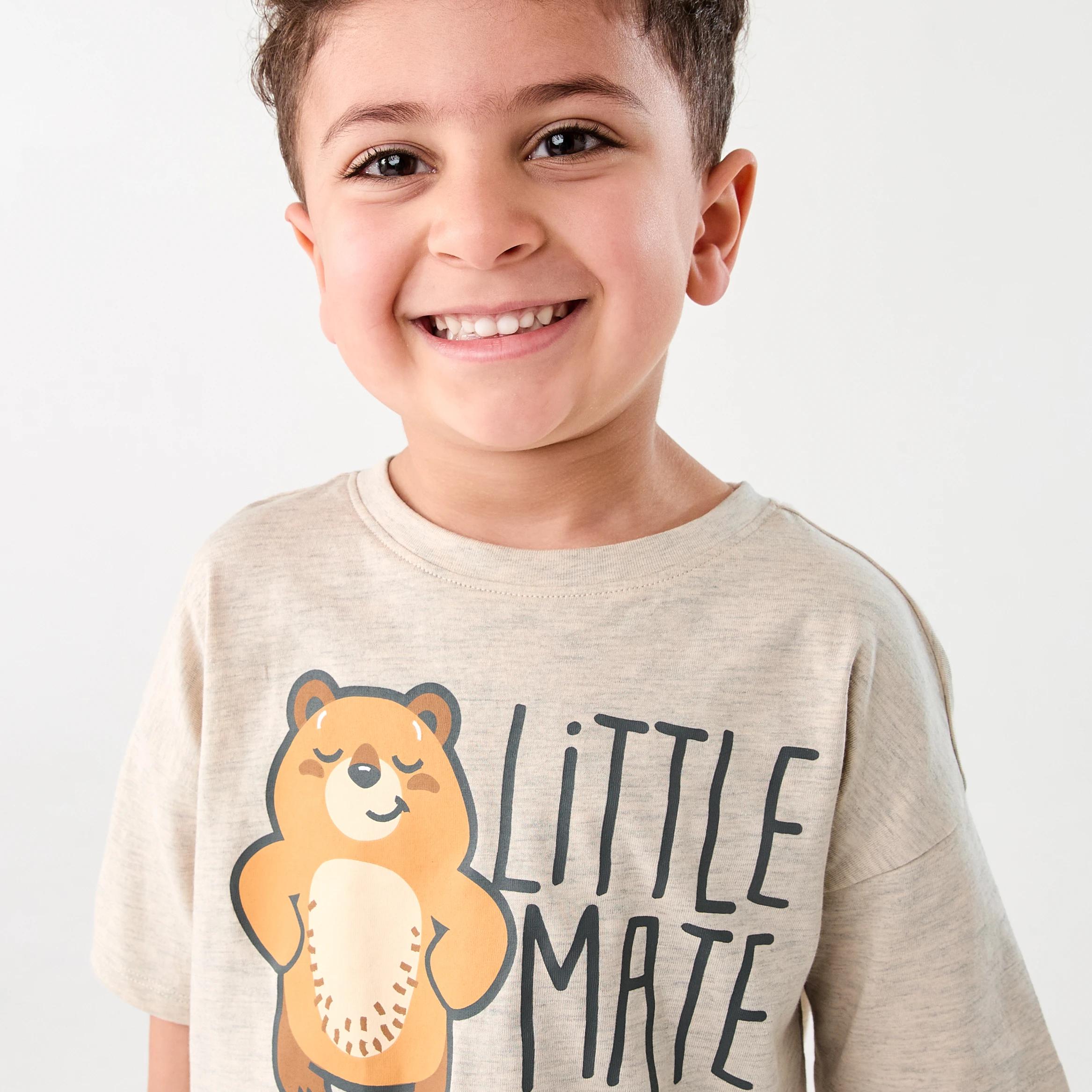 3 Father's Day Pyjama Set LITTLE BEAR MATE OATMEAL, 3 of 7