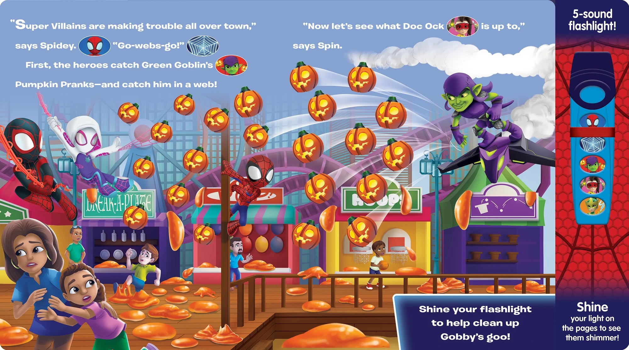 4 Disney Junior Marvel Spidey and his Amazing Friends Glow Spidey Glow! Flashlight Adventure Book, 4 of 6