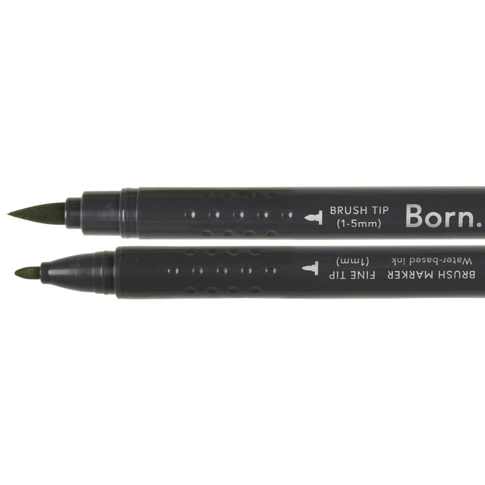 2 Born Professional Brush Dual-Tip Marker Pastel Green 126, 2 of 4