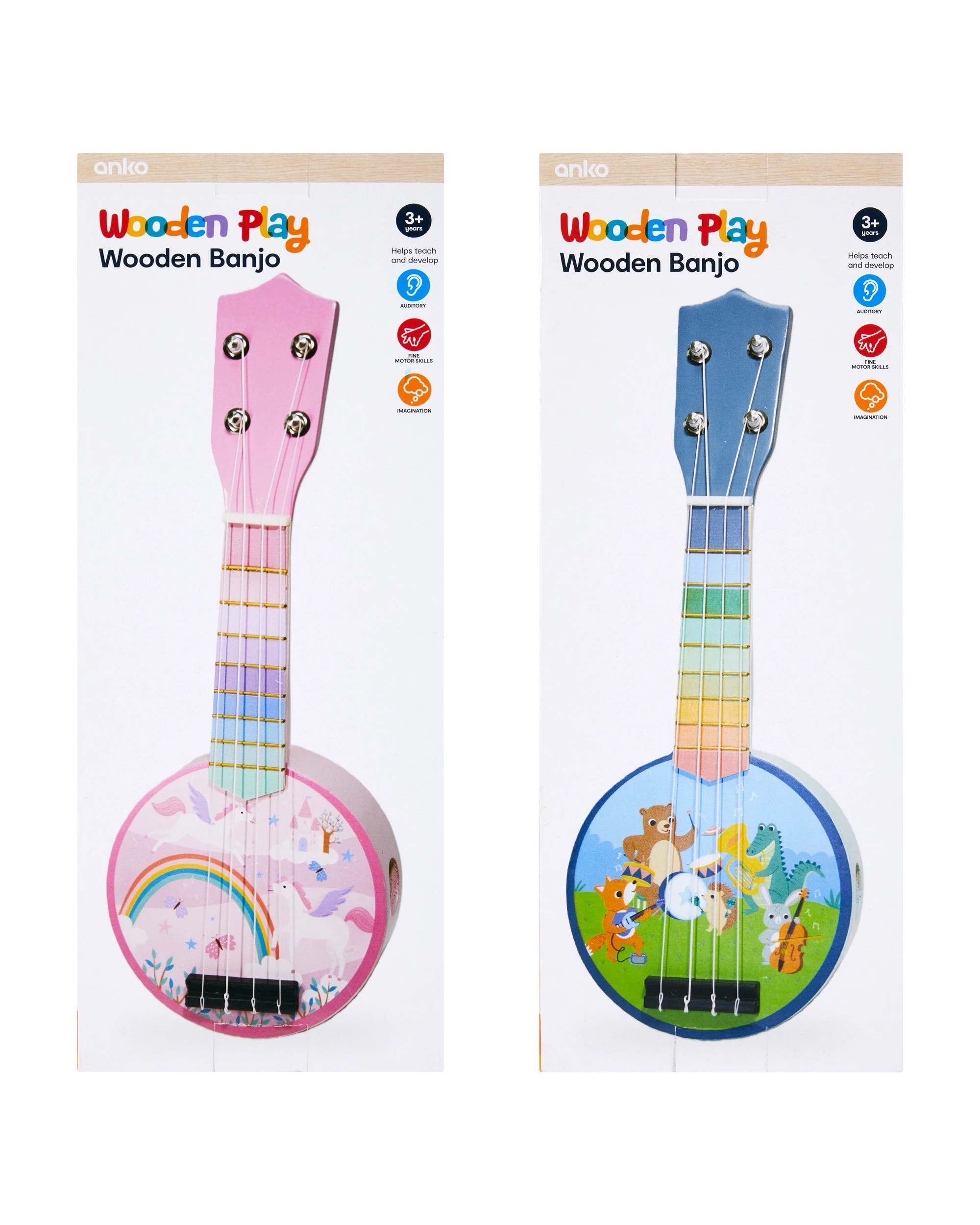 5 Wooden Banjo - Assorted, 5 of 6