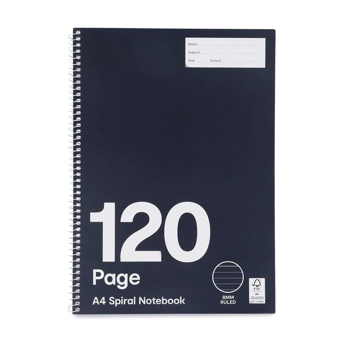 1 5 Pack 120 Page A4 Spiral Notebook - Black, 1 of 5