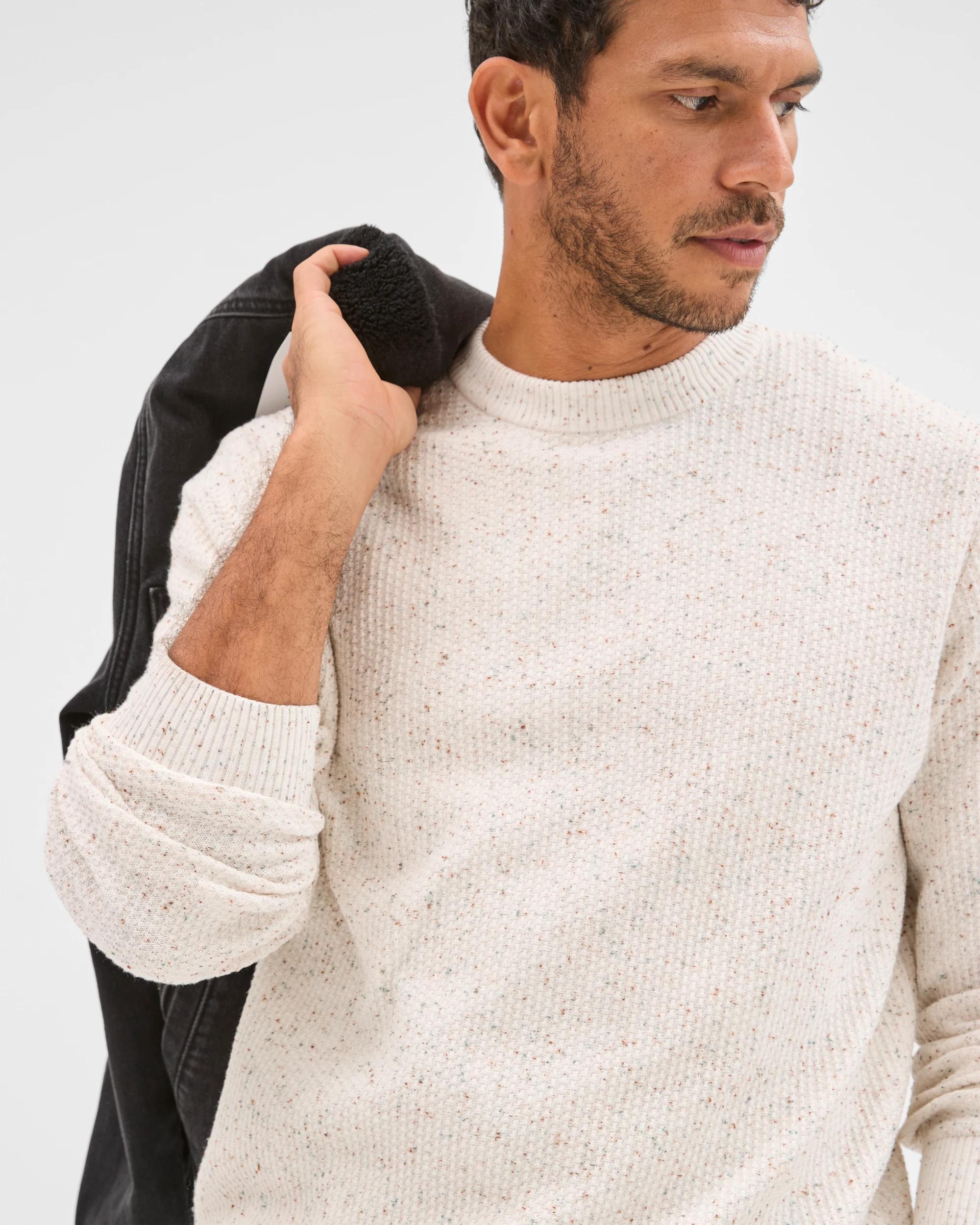 3 Target Man Australian Cotton Lightweight Tuck Knit Sweater OAT, 3 of 7