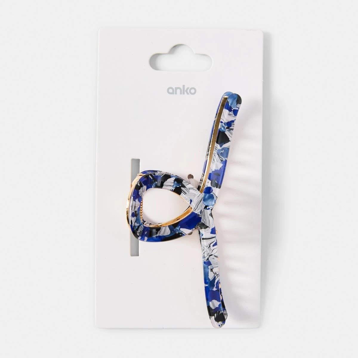 4 Blue Rectangle Claw Hair Clip Blue, 4 of 4