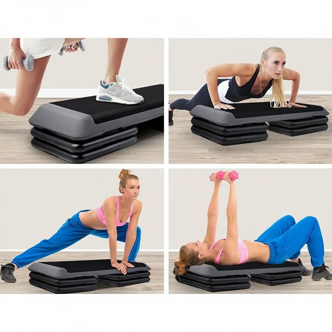 6 Everfit 3 Level Aerobic Step Exercise Stepper 110cm Gym Home Fitness - Black, 6 of 8