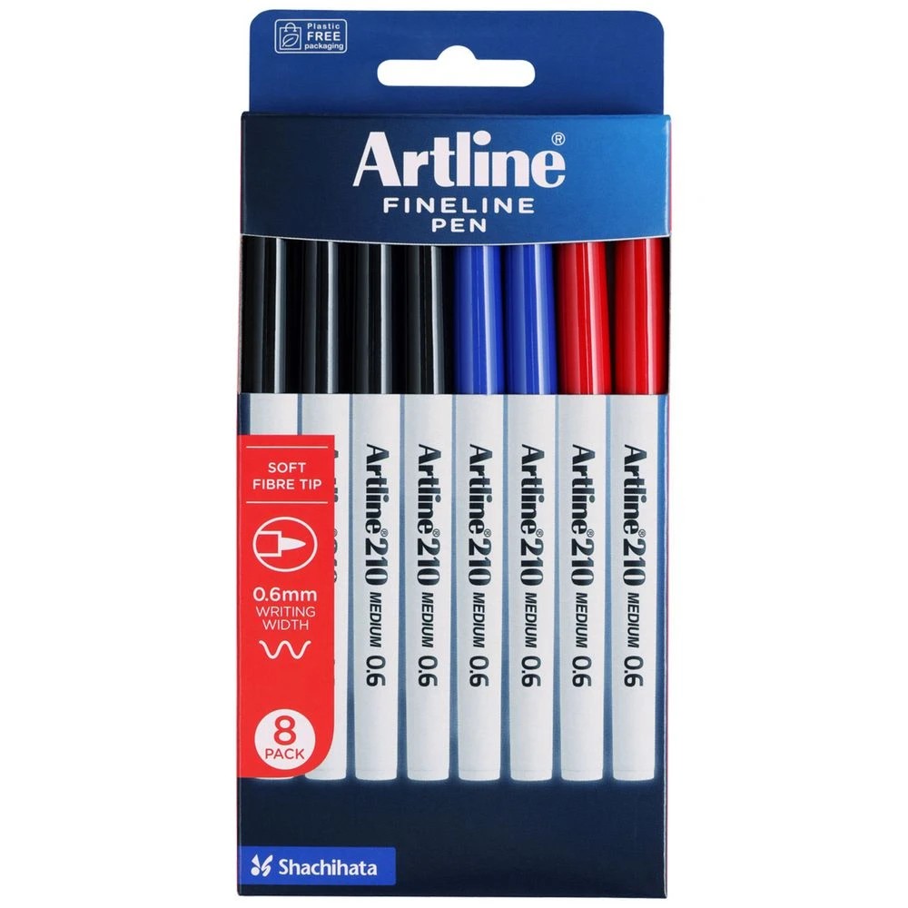 1 Artline 210 Fineliner Pens Core 8 Pack, 1 of 3
