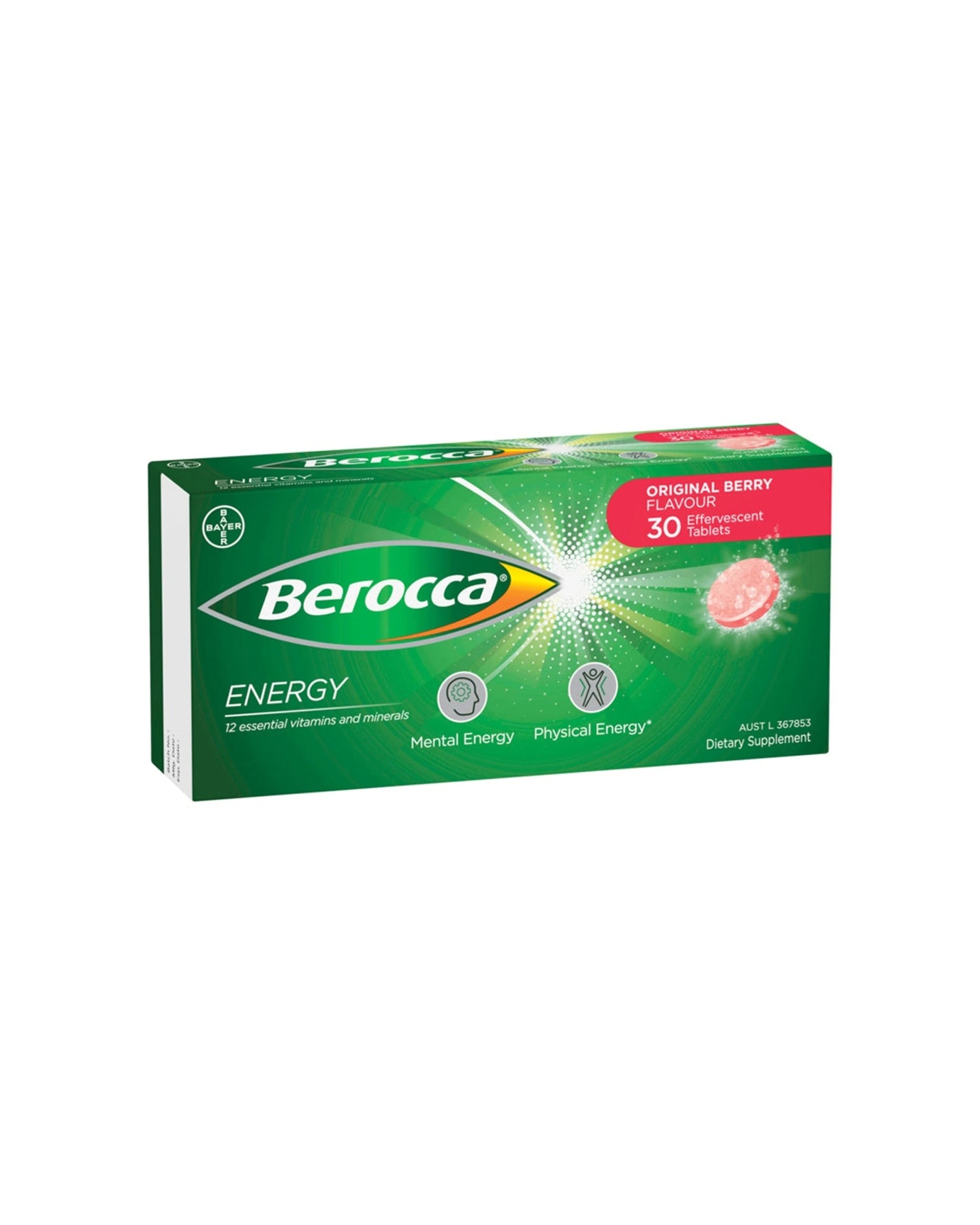 1 Berocca 30pc Energy Original Berry Flavour Effervescent Tablets Multivitamin, 1 of 7