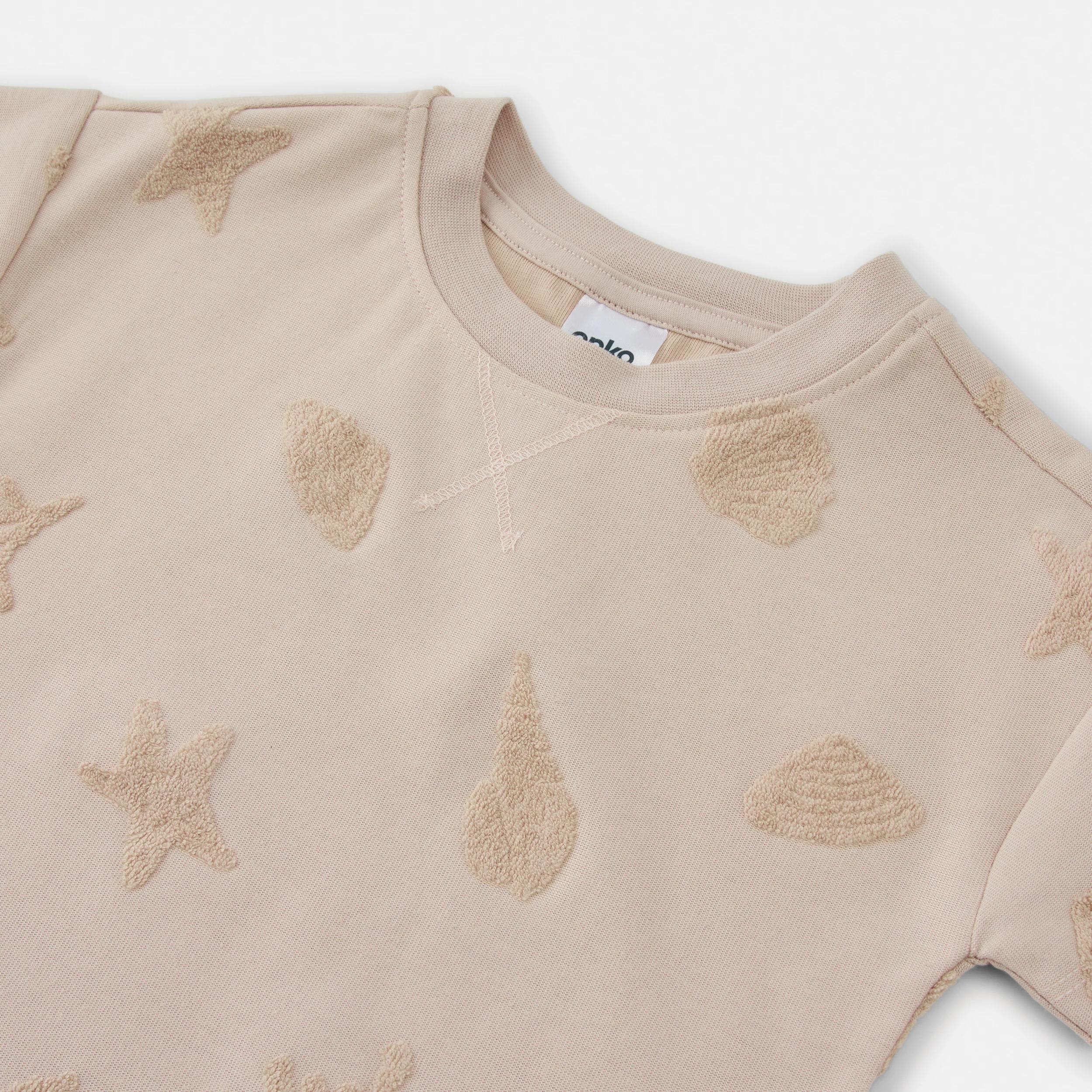 5 Short Sleeve Textured Set BEIGE SHELLS, 5 of 6