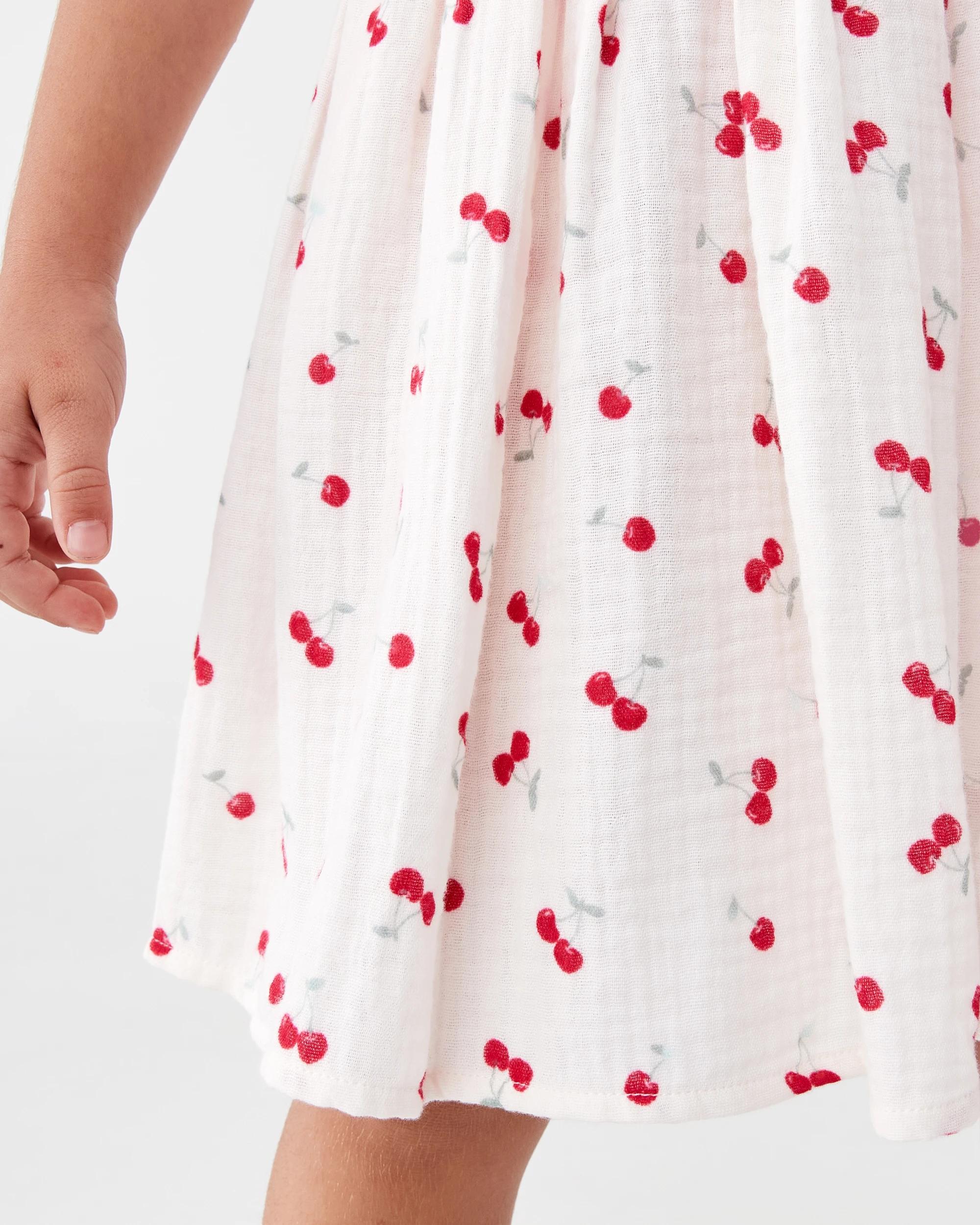 6 Short Sleeve Ribbed Dress Bge Cherry, 6 of 8