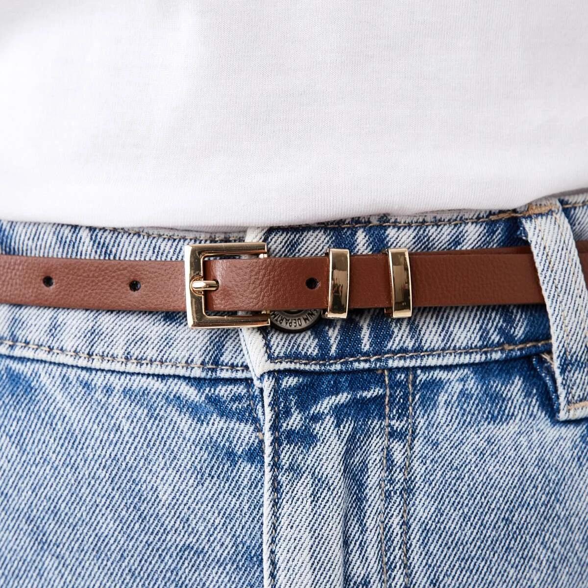 9 2 Pack Skinny Belts BLACK, BROWN TAN, 9 of 10