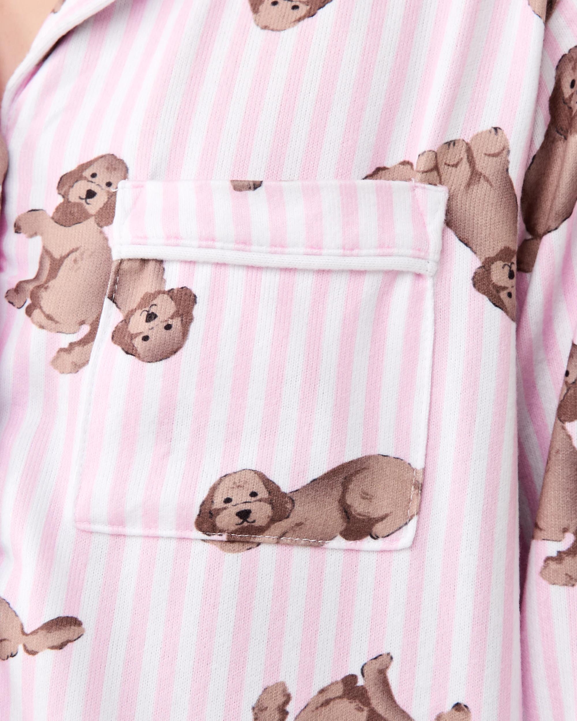 6 Hachi Button Down Pyjama Set Wht Pups, 6 of 8