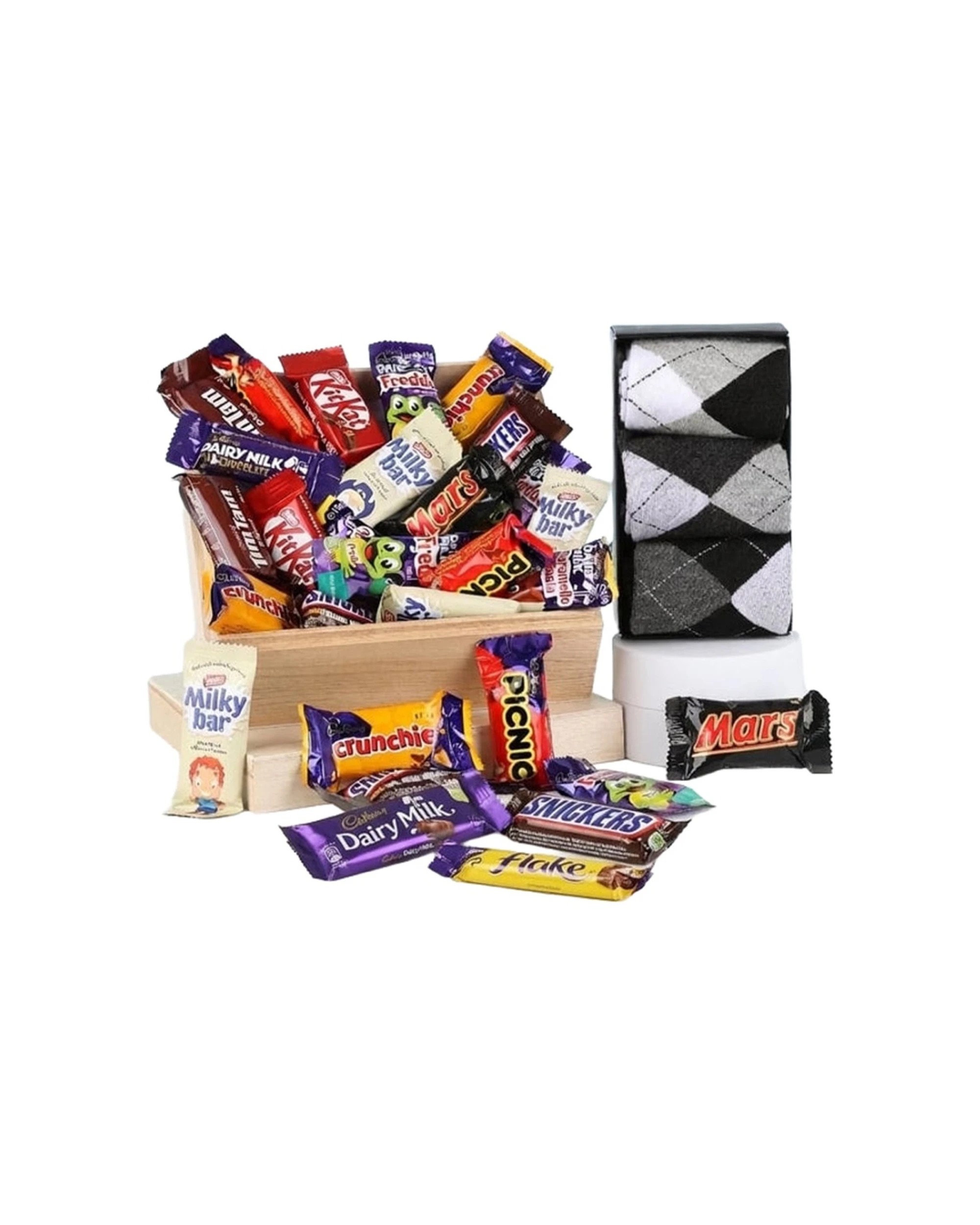 1 Gift Basket Socks And Choc's Set With Popular Chocolate Sweets - Multi, 1 of 4