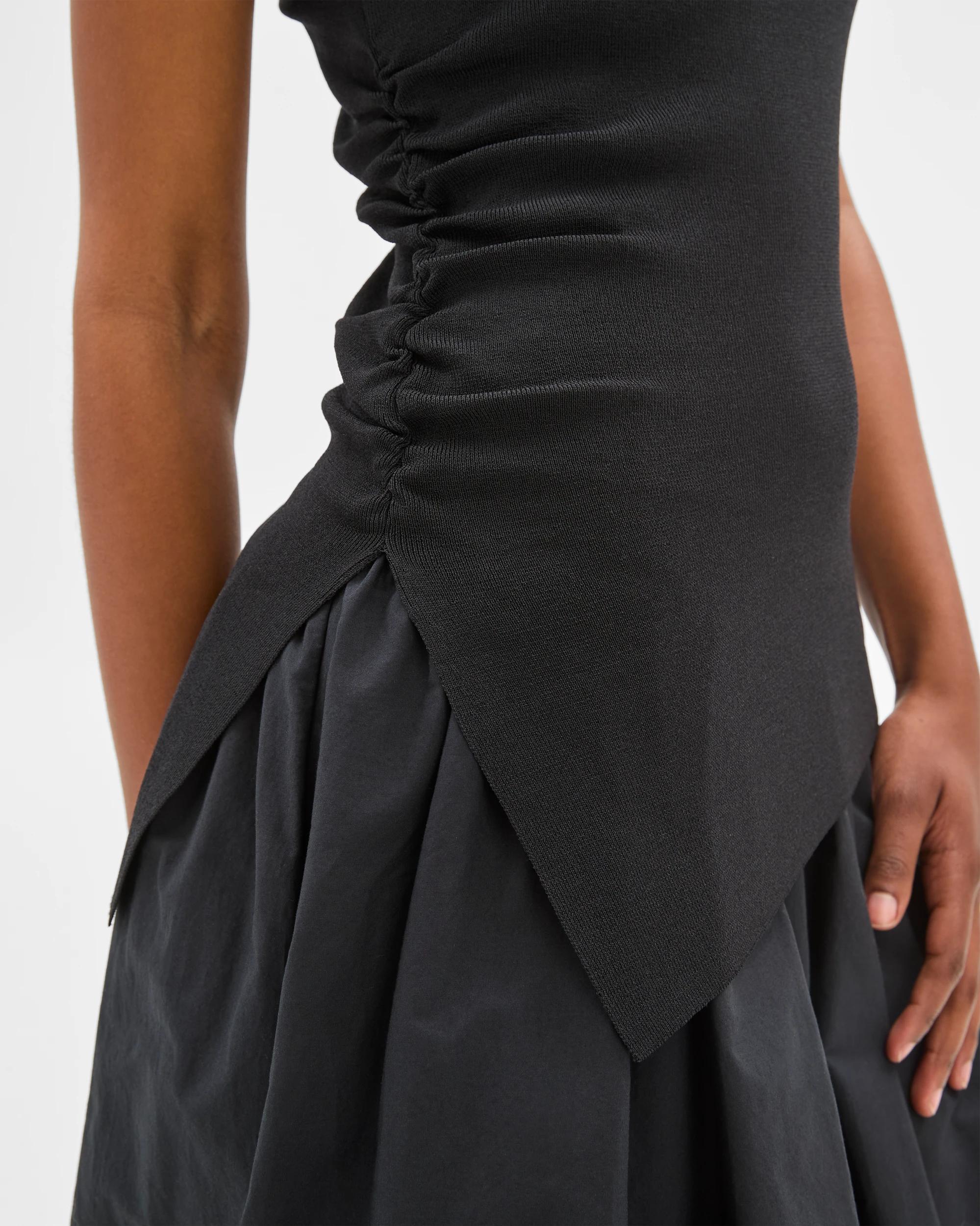 5 Target Petites Sleeveless Asymmetrical Crepe Knit Top BLACK, 5 of 6