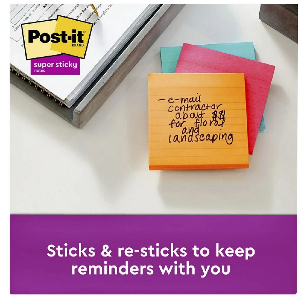 2 Post-it Super Sticky Notes 101 x 101mm Supernova Neons 3 Pack, 2 of 10