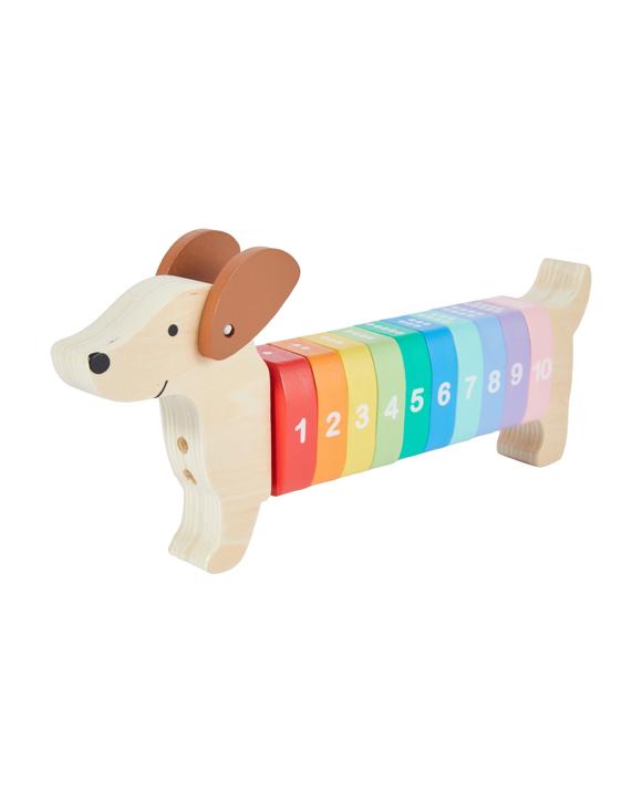 Wooden Play Count and Stack Dog