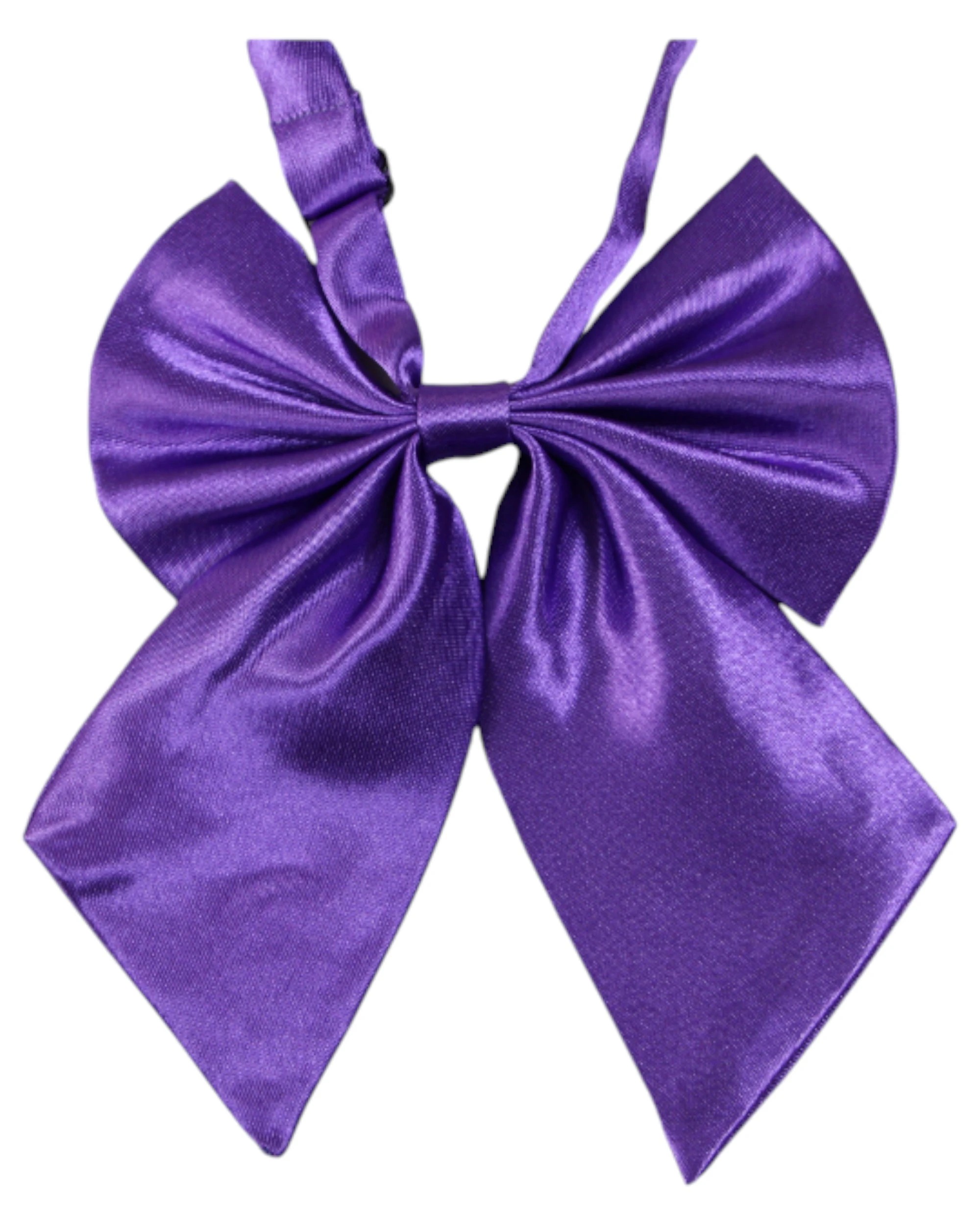1 Zasel Womens Plain Shirt Collar Bow Tie - Purple - Purple, 1 of 4
