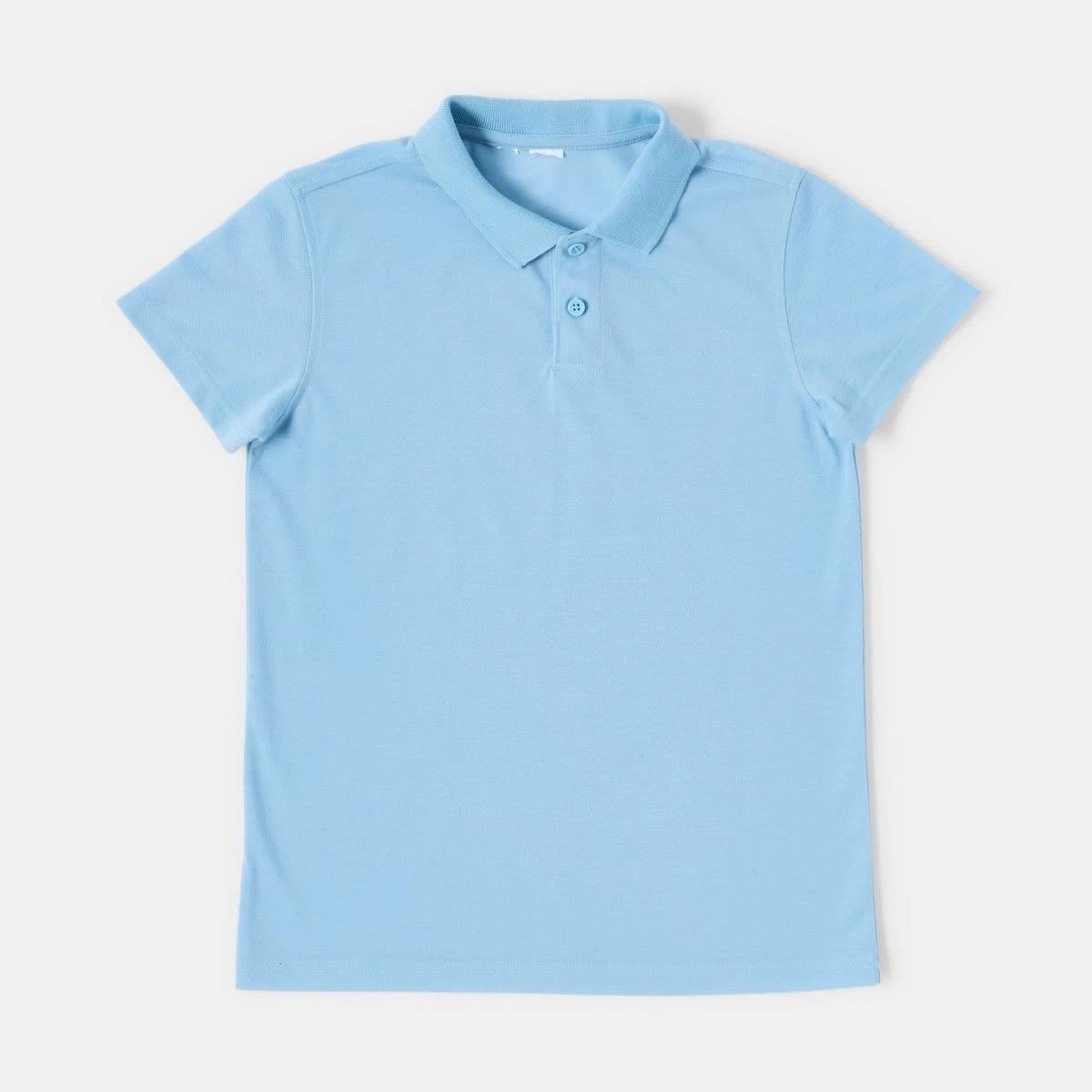 7 School Polo T-shirt Mid Blue, 7 of 8