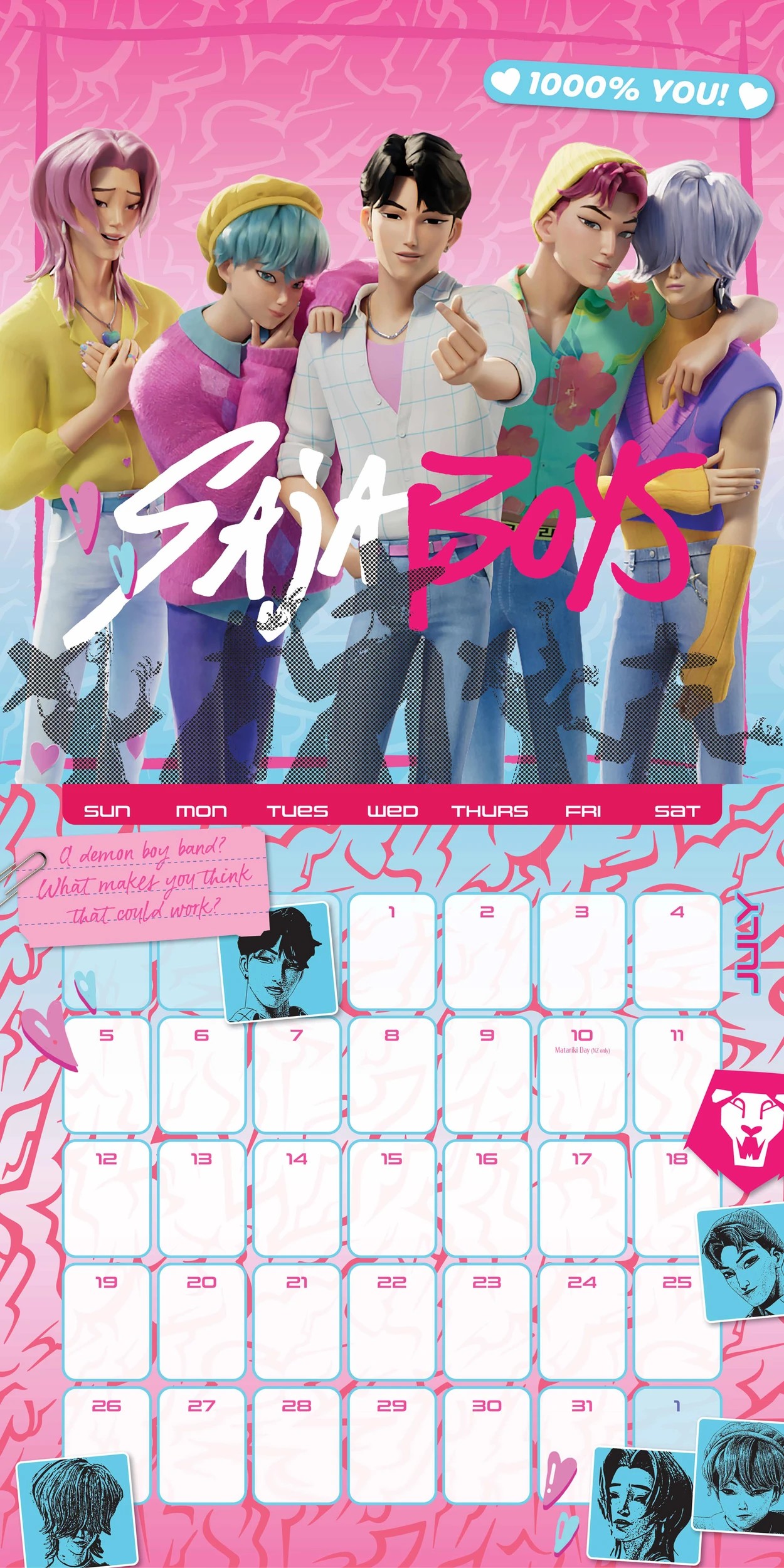 4 2026 Netflix K-Pop Demon Hunters Calendar, 4 of 5