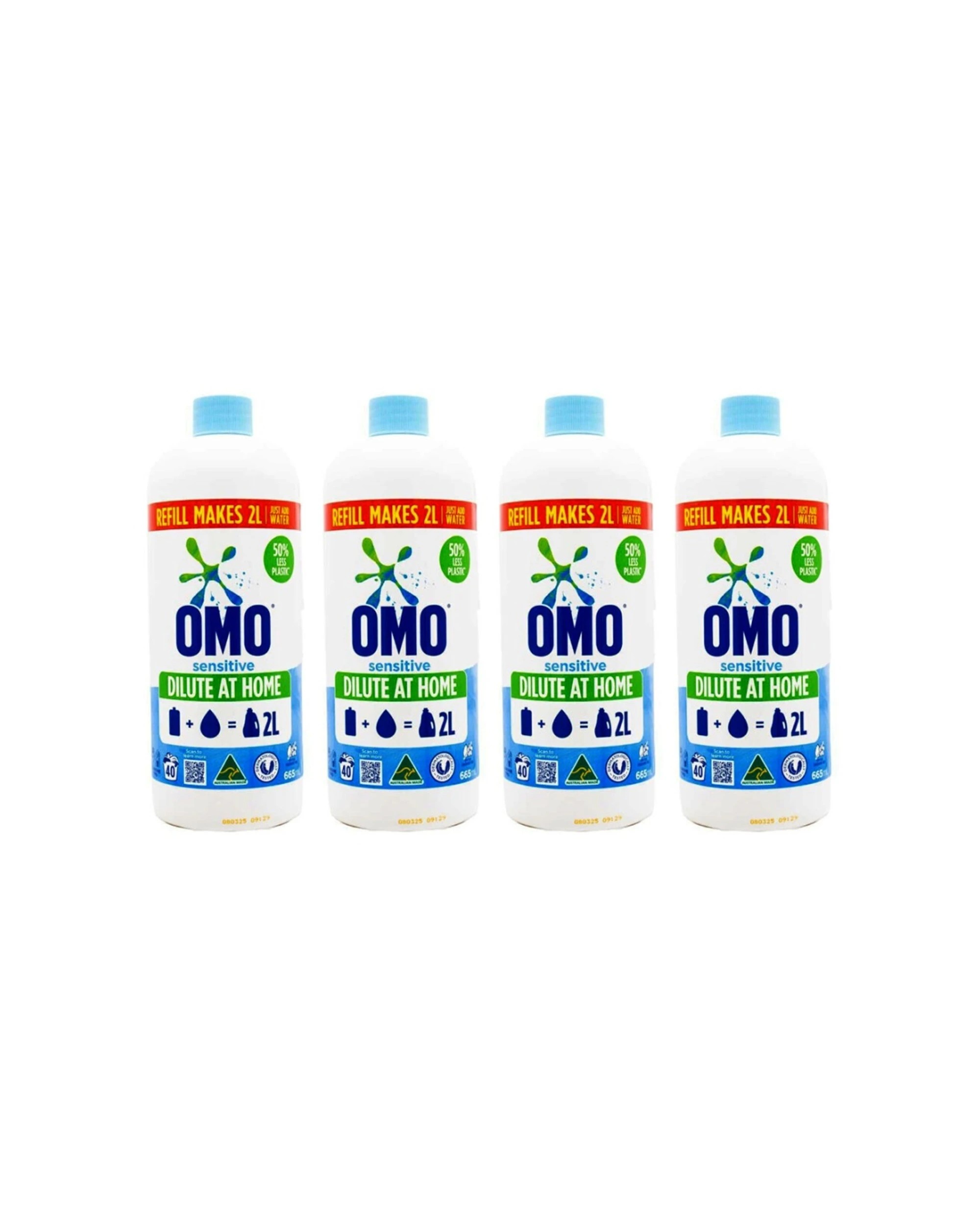 1 Omo Sensitive Laundry Refill Liquid Detergent 665ml 4 Pack Concentrated, 1 of 3