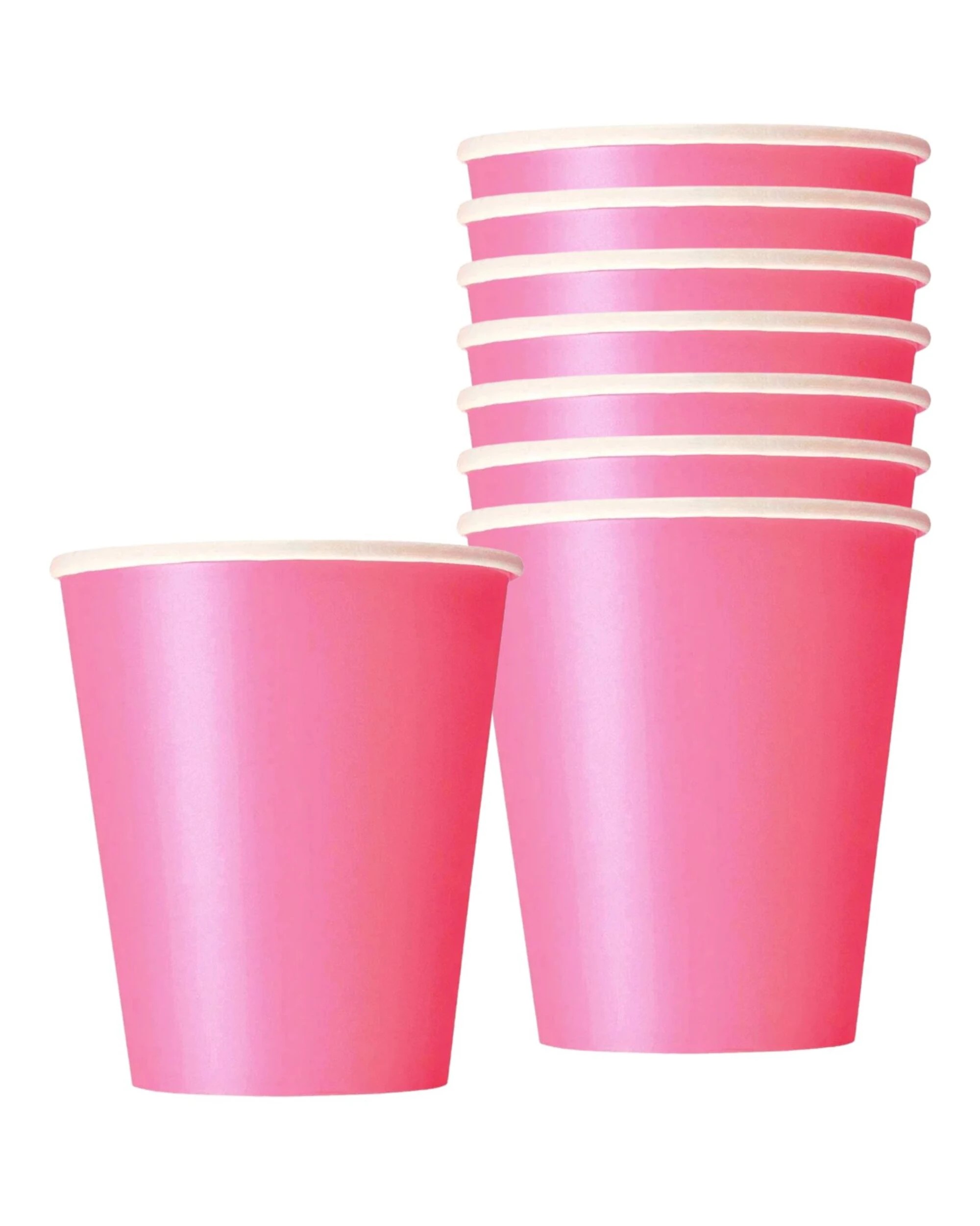 1 Unique Hot Pink Paper Cups Pack of 8 - Hot Pink, 1 of 1
