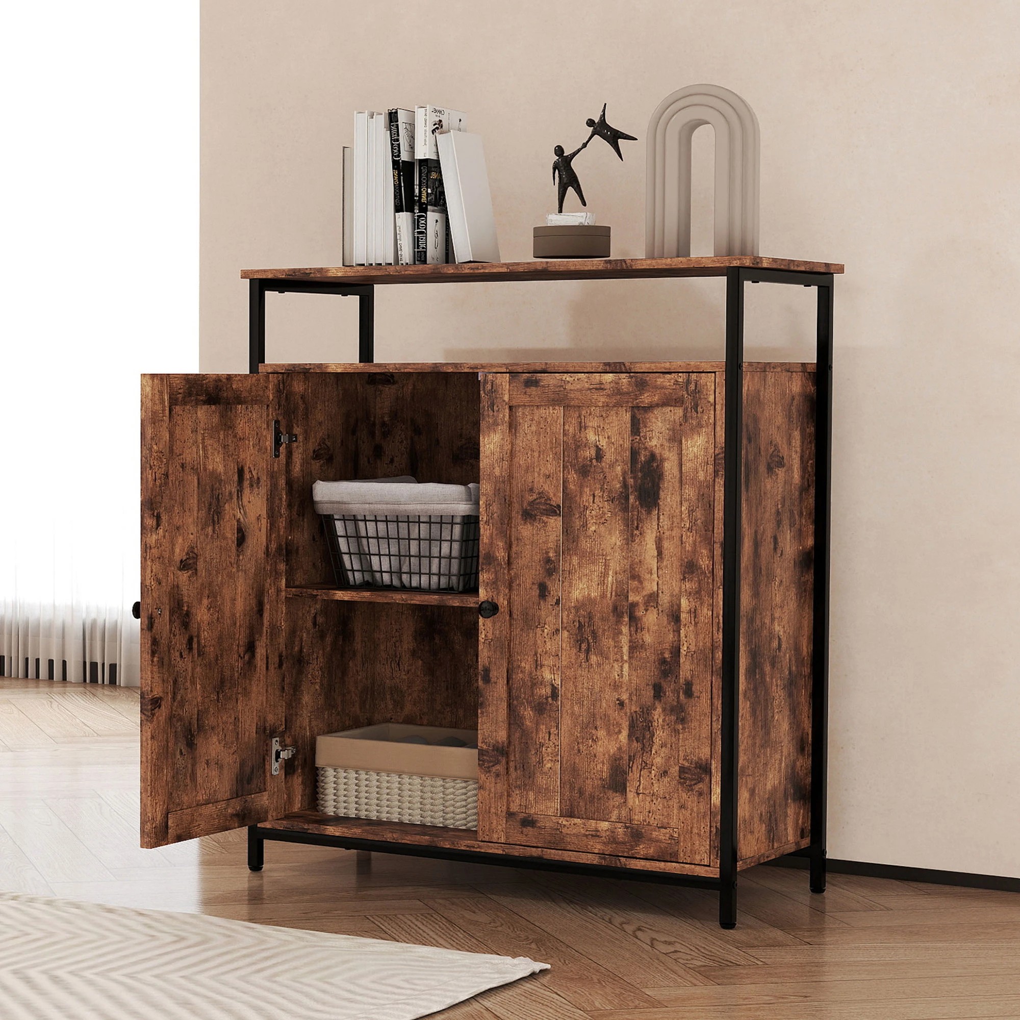 7 Levede Storage Cabinet Multipurpose Organiser Cupboard Adjustable Shelves, 7 of 9