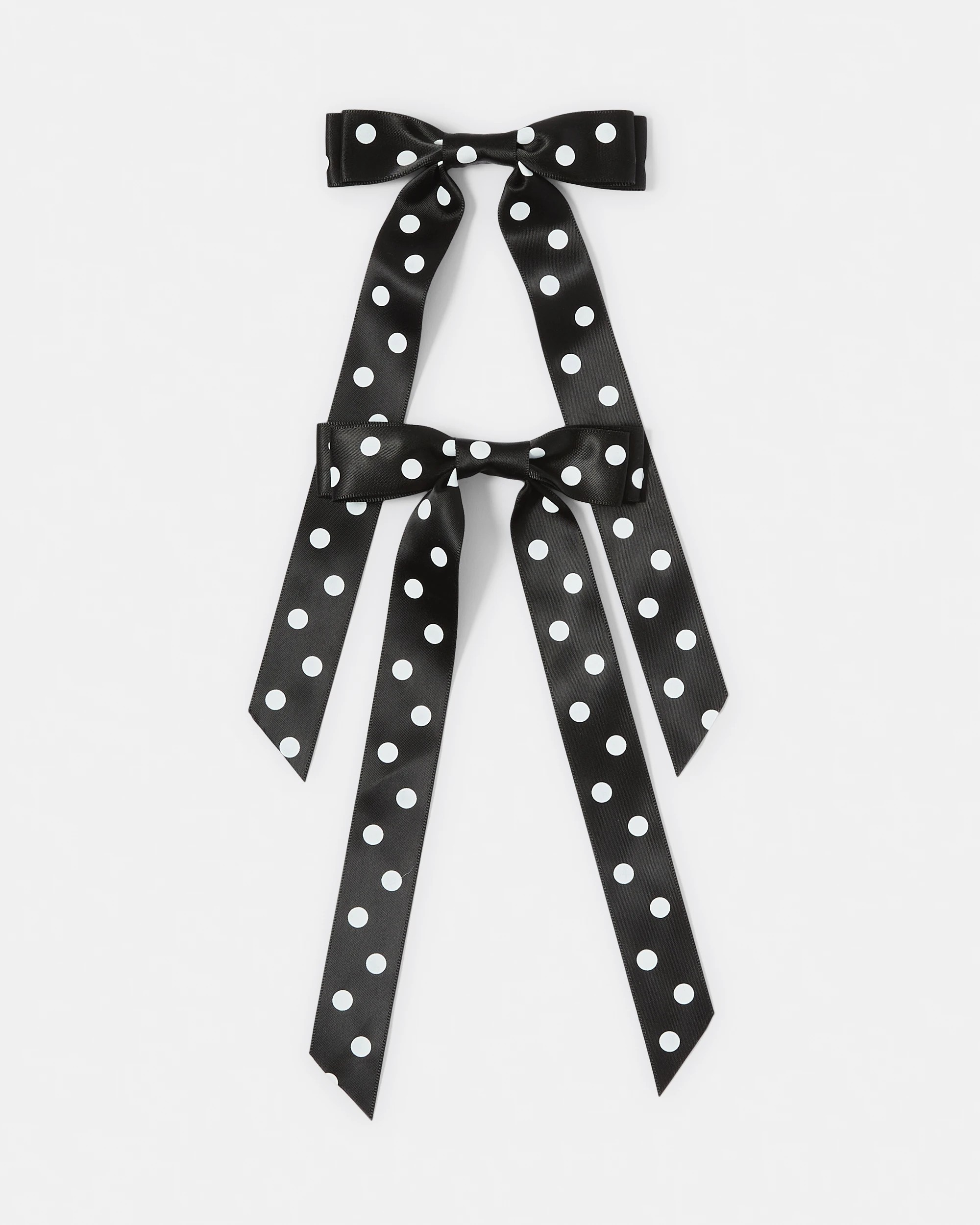 1 2 Pack Black Polka Bow Hair Clips, 1 of 4