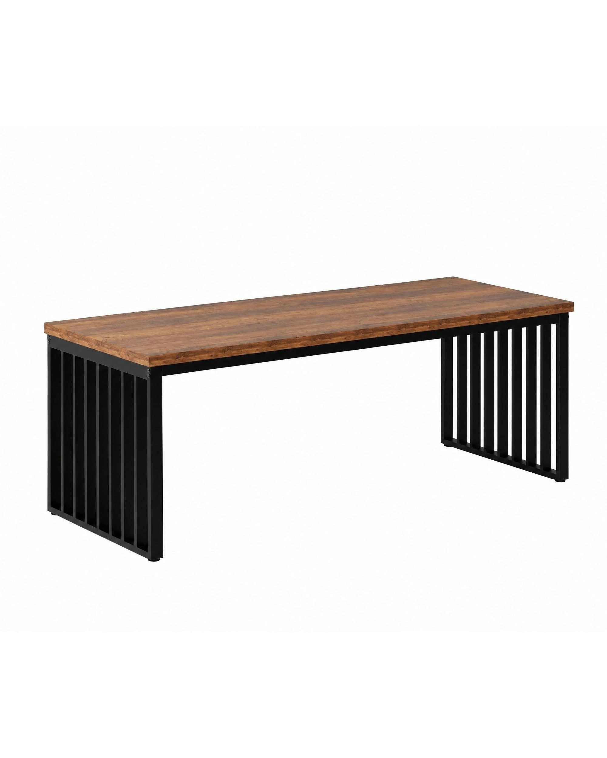 OAKORY 180cm Office Desk, Two Person Computer Workstation Metal Frame ...