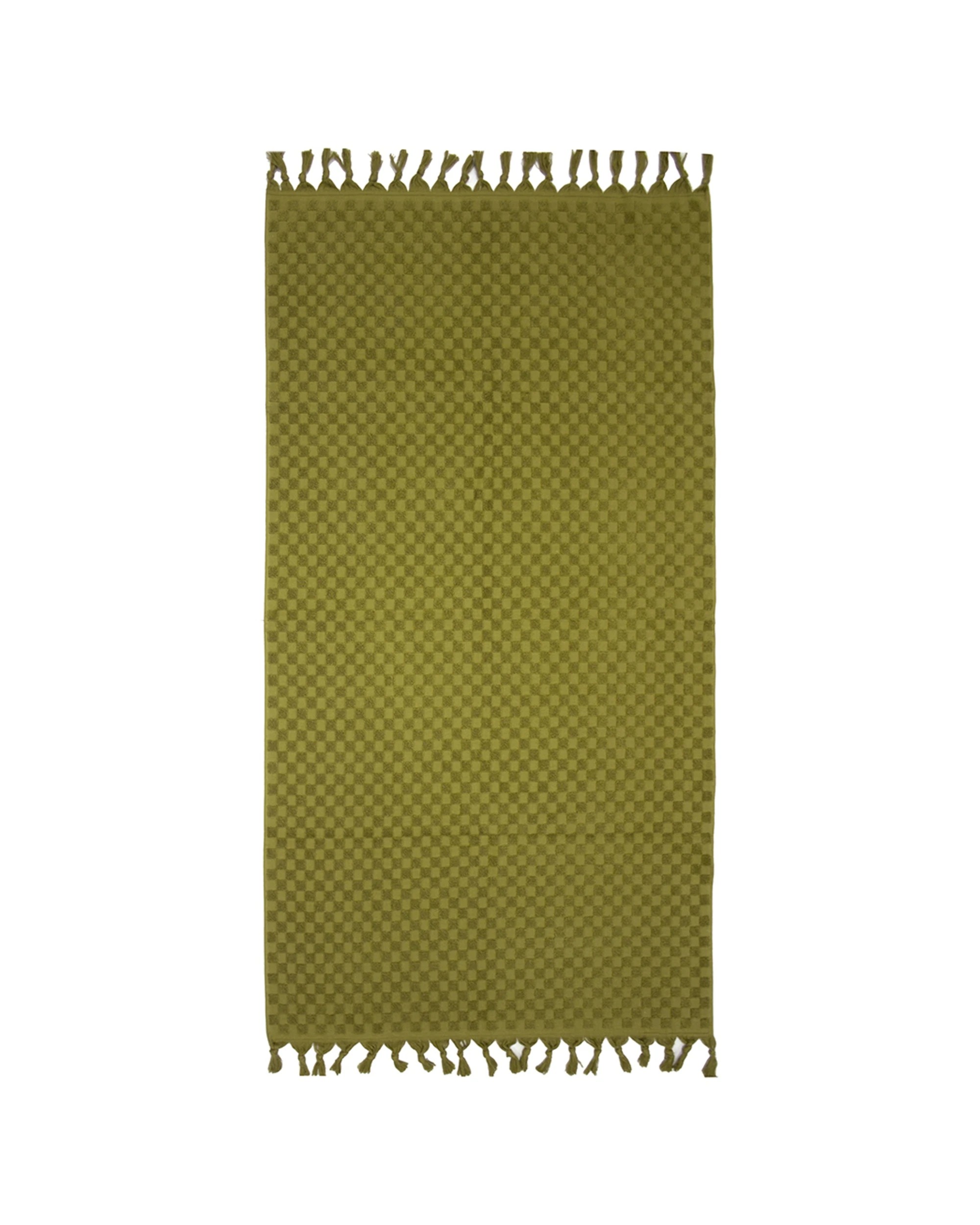 1 BAMBURY Paloma Beach Towel Pickle Lightweight Soft Absorbent Fring - Green, 1 of 4