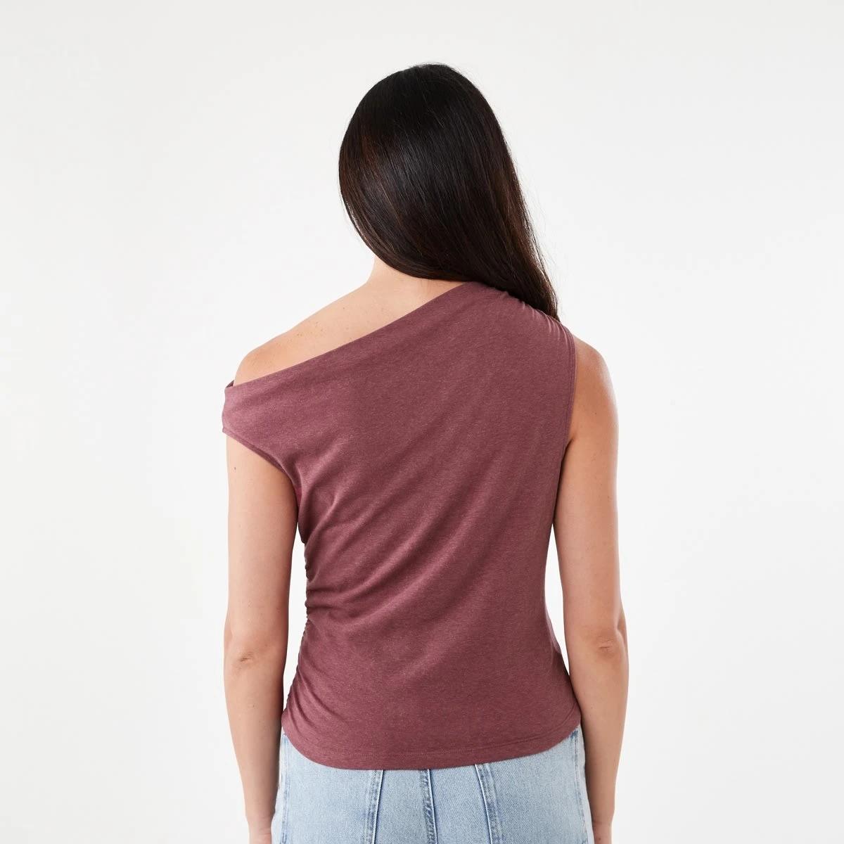3 Short Sleeve Ruched Detail Top Berry, 3 of 6