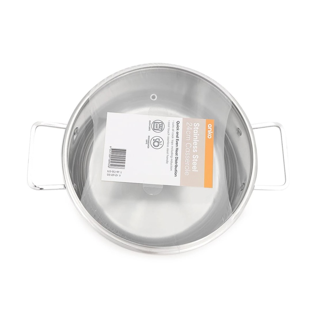 6 24cm Stainless Steel Casserole, 6 of 6