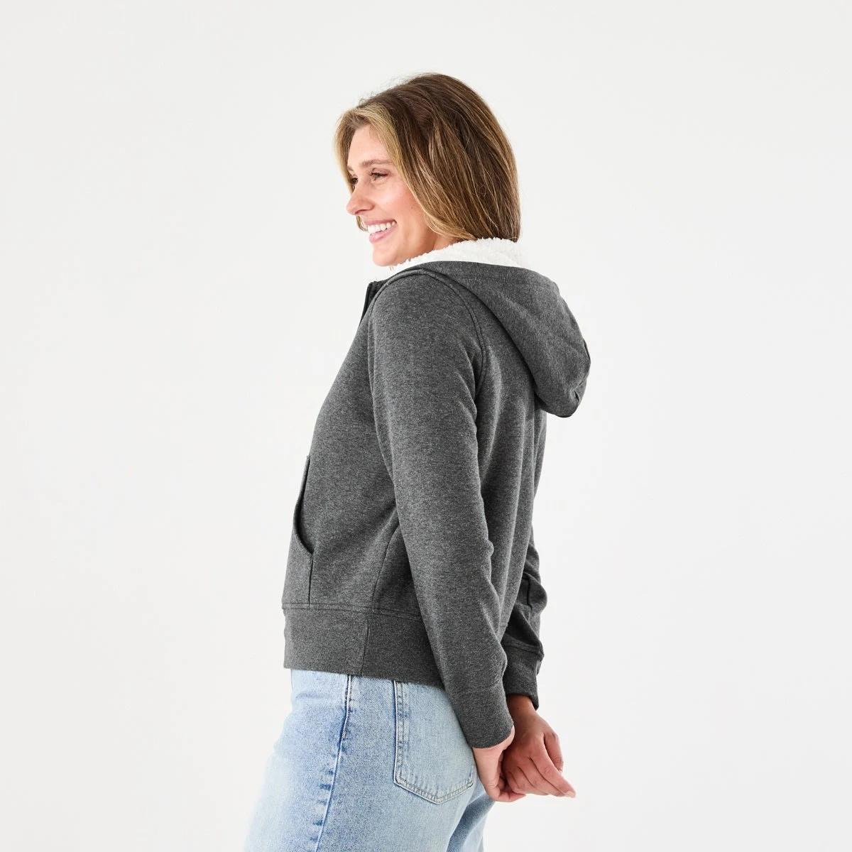 3 Long Sleeve Sherpa Zip Through Hoodie Gry Chmrle, 3 of 8