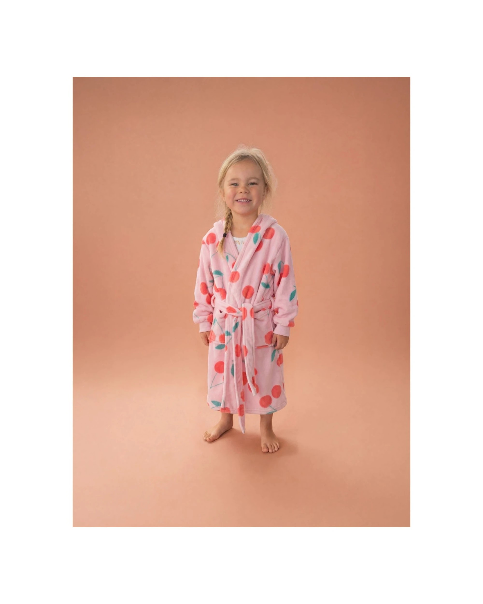 3 Linen House Kids Plush Bath Robe Dressing Gown Medium/Size 6 - Pink, 3 of 5
