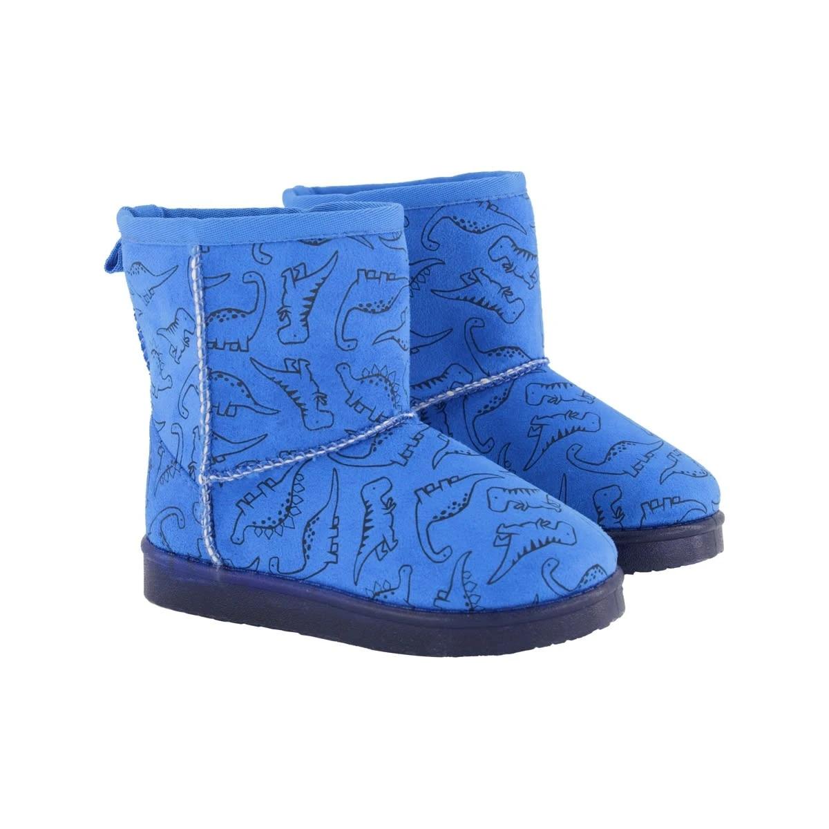 1 Junior Light Up Slipper Boots Dino Blue, 1 of 6