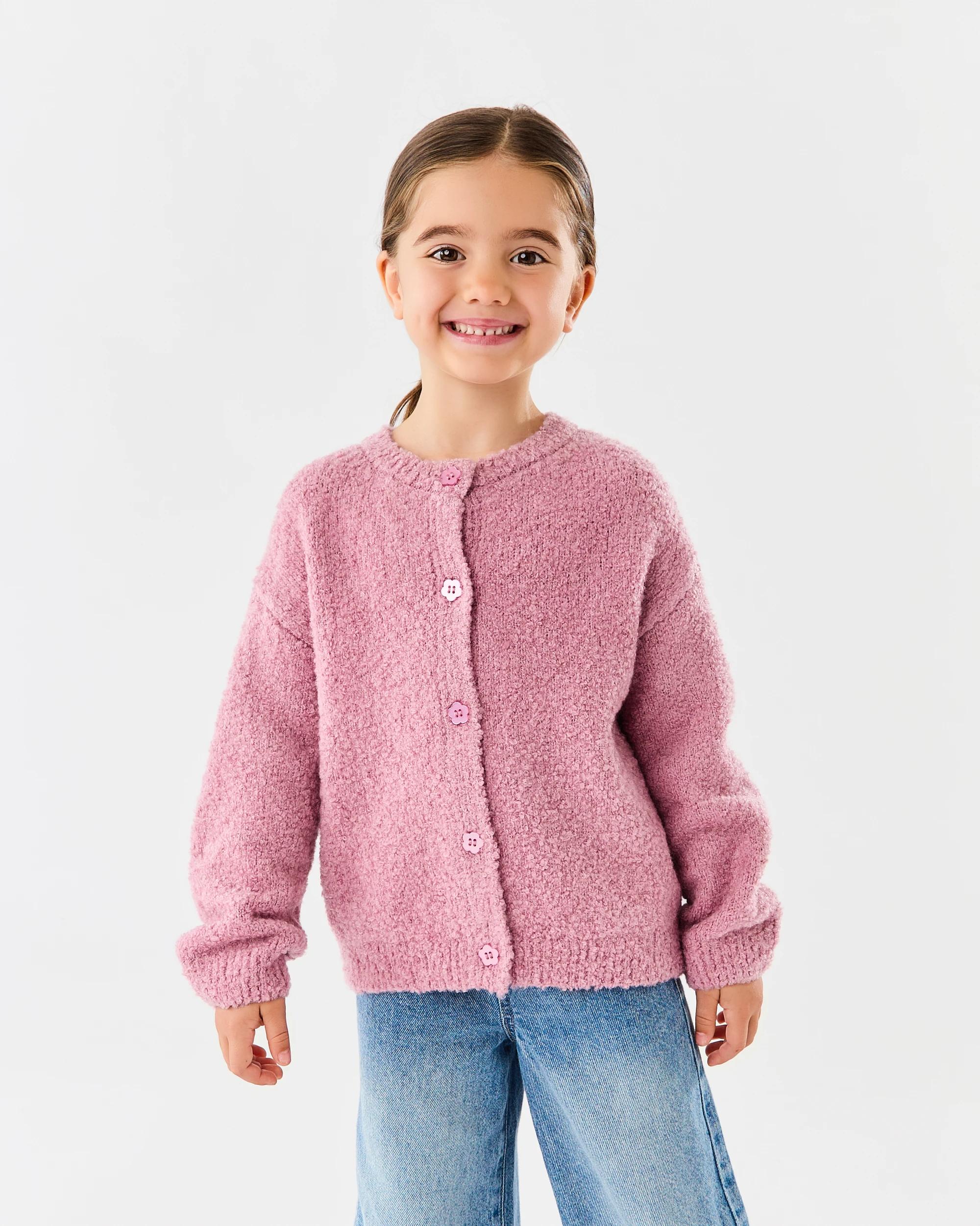 2 Boucle Cardigan Dust Rose, 2 of 8