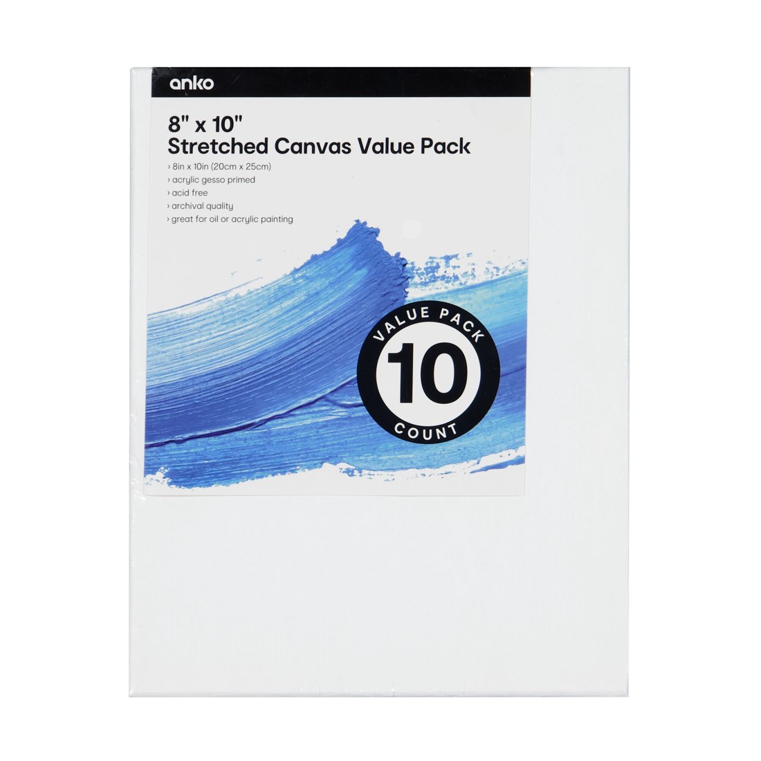 1 10 Piece 8in. x 10in. Stretched Canvas Value Pack, 1 of 4