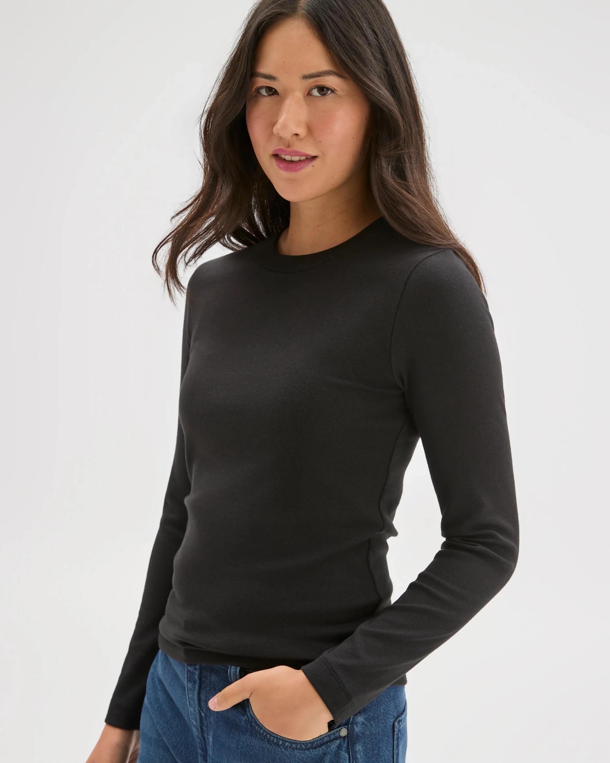 6 Target Woman Soft Touch Long Sleeve T-Shirt BLACK, 6 of 7