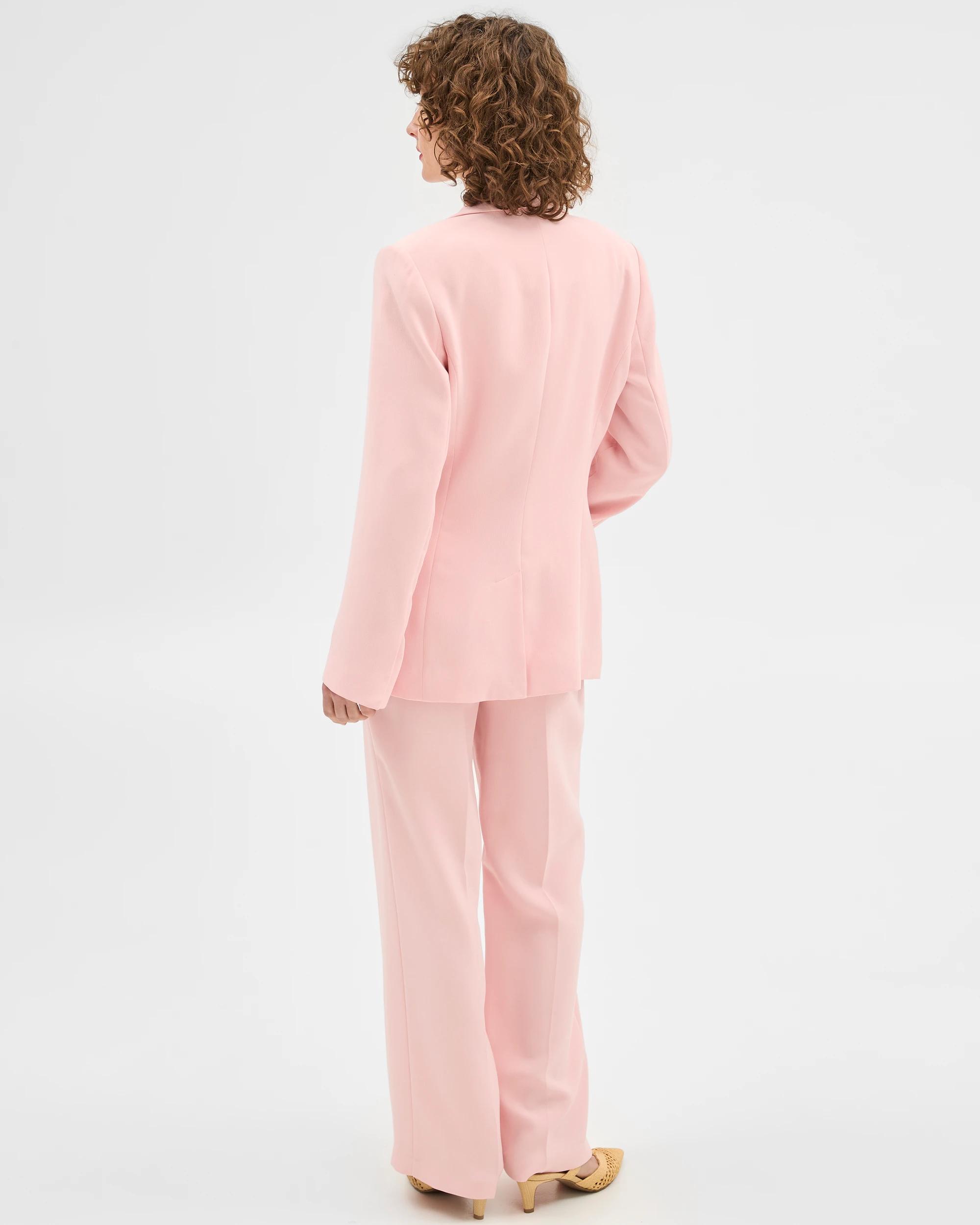 7 Crepe Tailored Single Breasted Cinched Waist Blazer - Preview PINK, 7 of 9