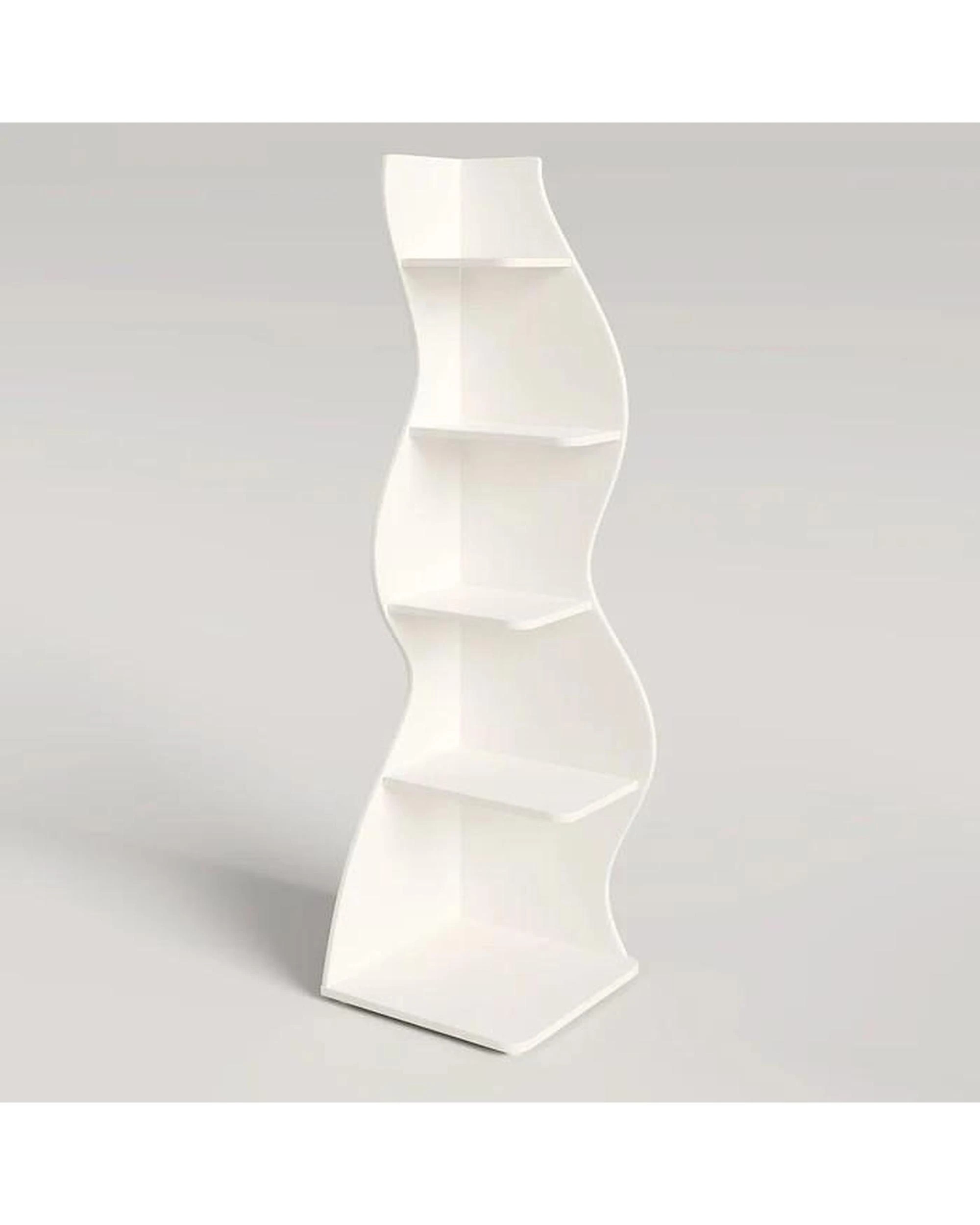 1 OAKORY 178cm Corner Shelf with Unique Wave Shape & Adjustable Shelves Rounded Corners Design for Living Room, 1 of 6