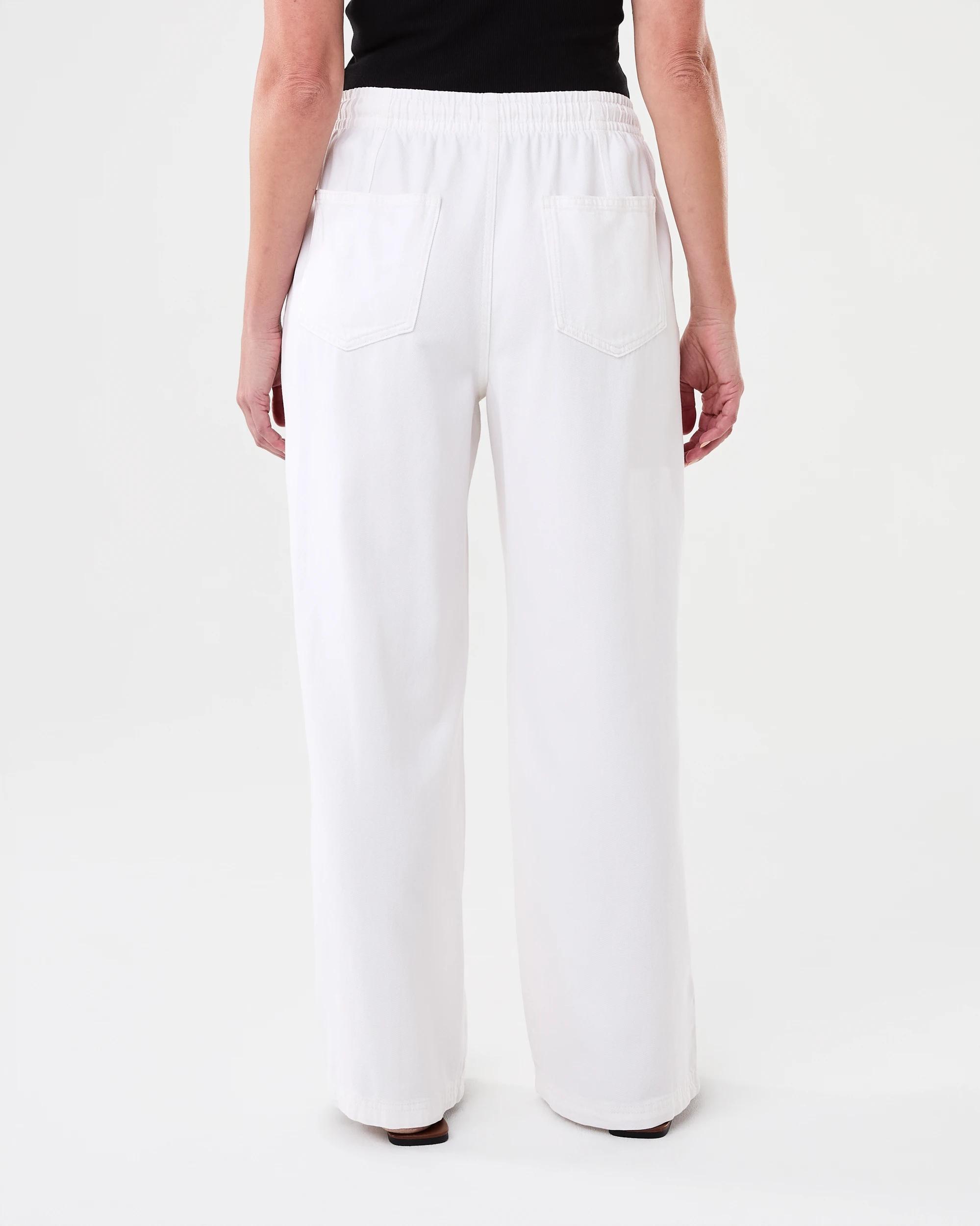 3 Seam Front Wide Leg Jeans Ecru, 3 of 9