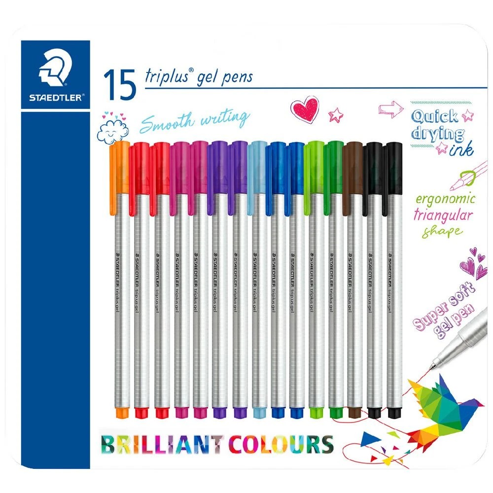 1 Staedtler Triplus Gel Pens Assorted 15 Pack, 1 of 1