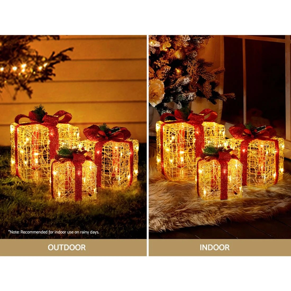 6 Jingle Jollys Christmas Lights Gift Box Set 3 Pcs Set 48 Led Decorations LED String Lights Indoor Outdoor
 - gold, 6 of 7