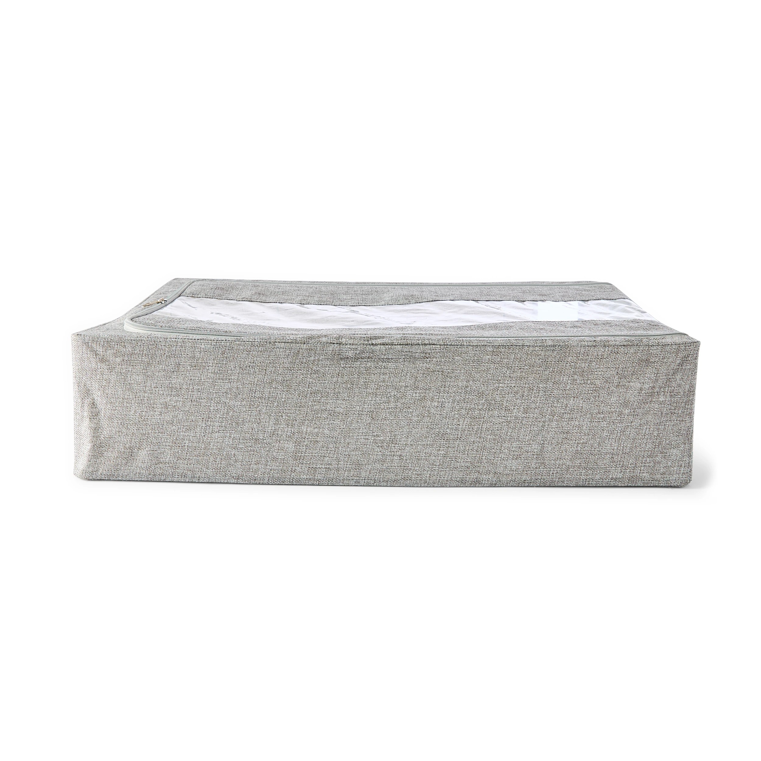 7 Linen Look Underbed Collapsible Box - Charcoal, 7 of 8