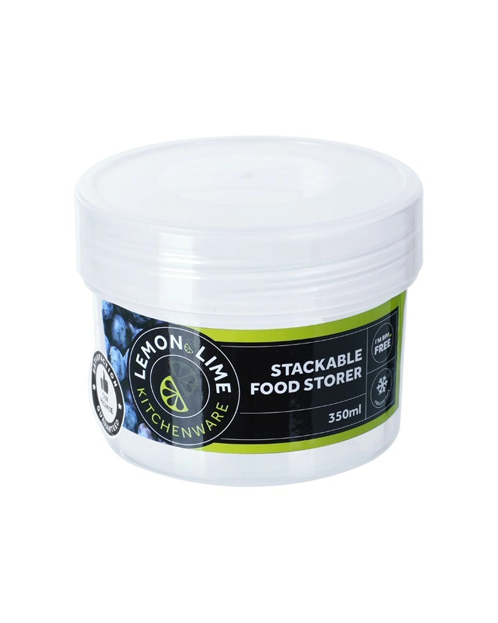 1 Lemon & Lime Keep Fresh 350ml/9cm Food Storer Stackable Storage Container W/lid
 - Clear, 1 of 4