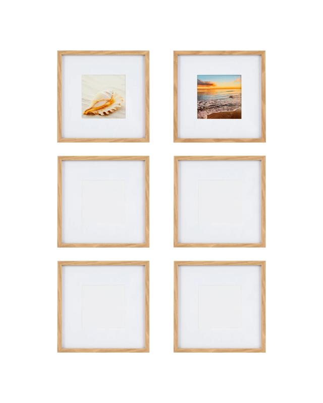 6 Piece Gallery Frame Set - Oak 